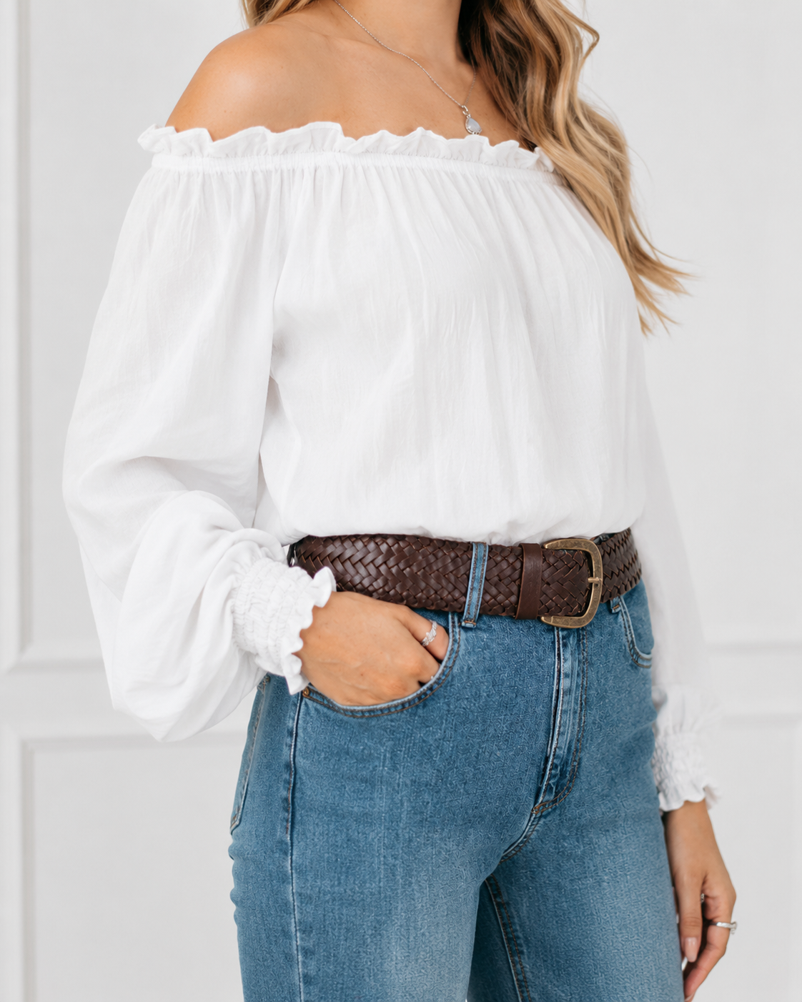 BOHO BRAID BELT BROWN