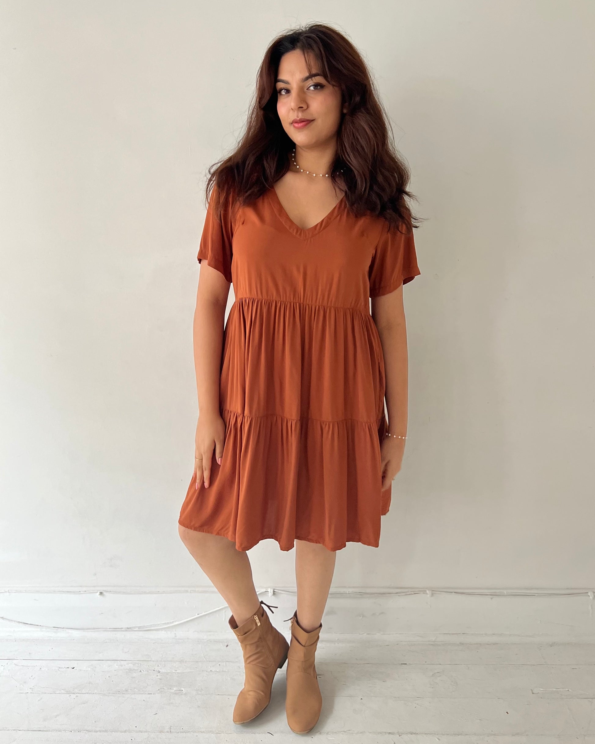 AMY MINI DRESS GINGERBREAD