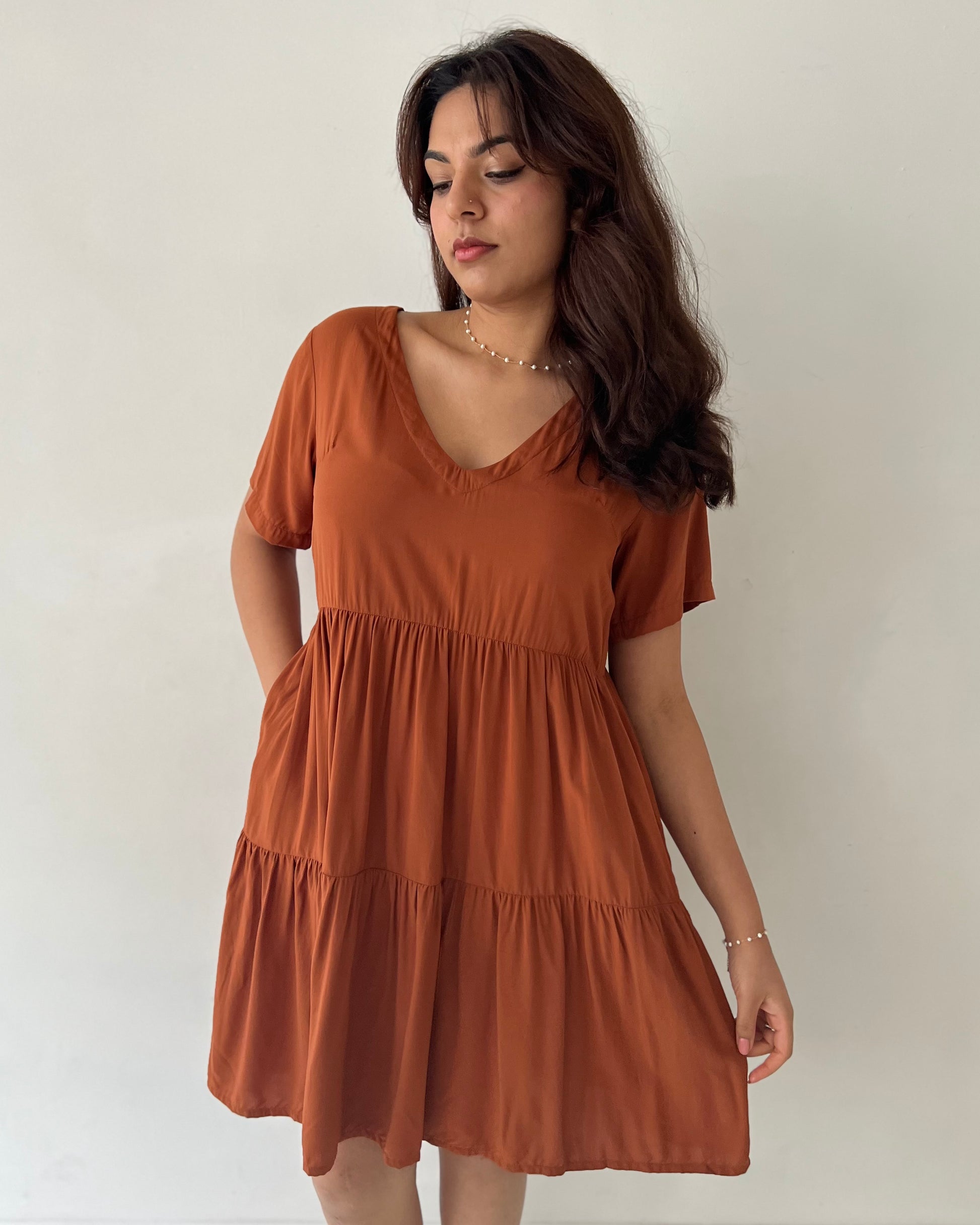 AMY MINI DRESS GINGERBREAD