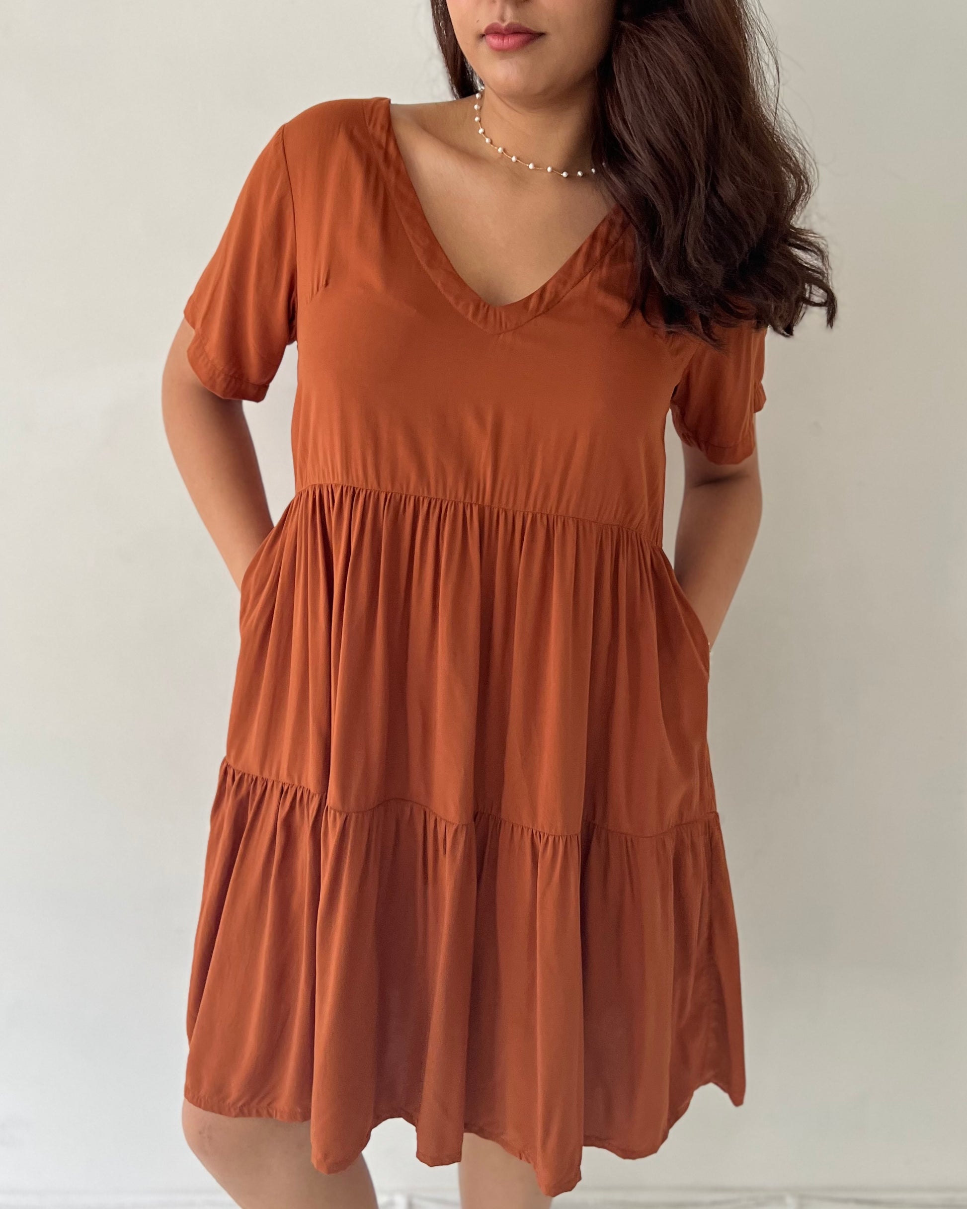 AMY MINI DRESS GINGERBREAD