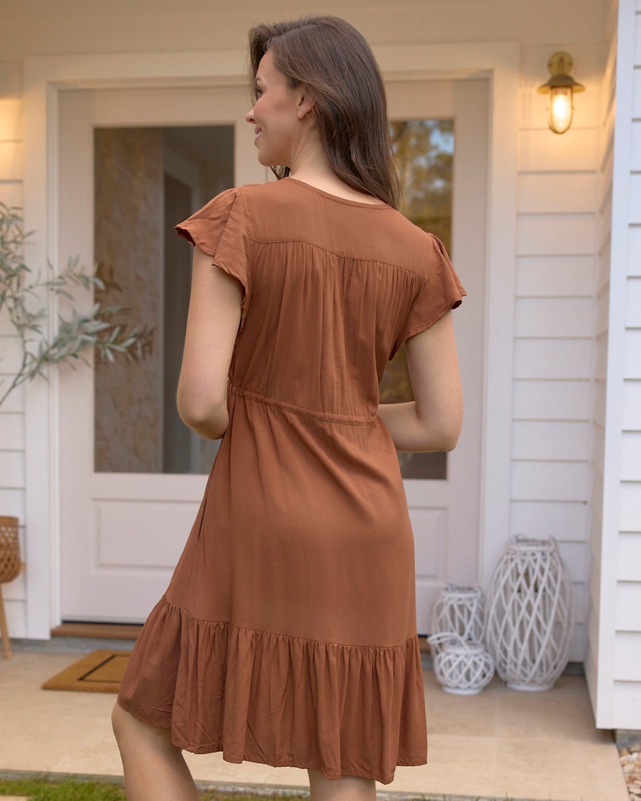 CALI MINI DRESS CHOCOLATE