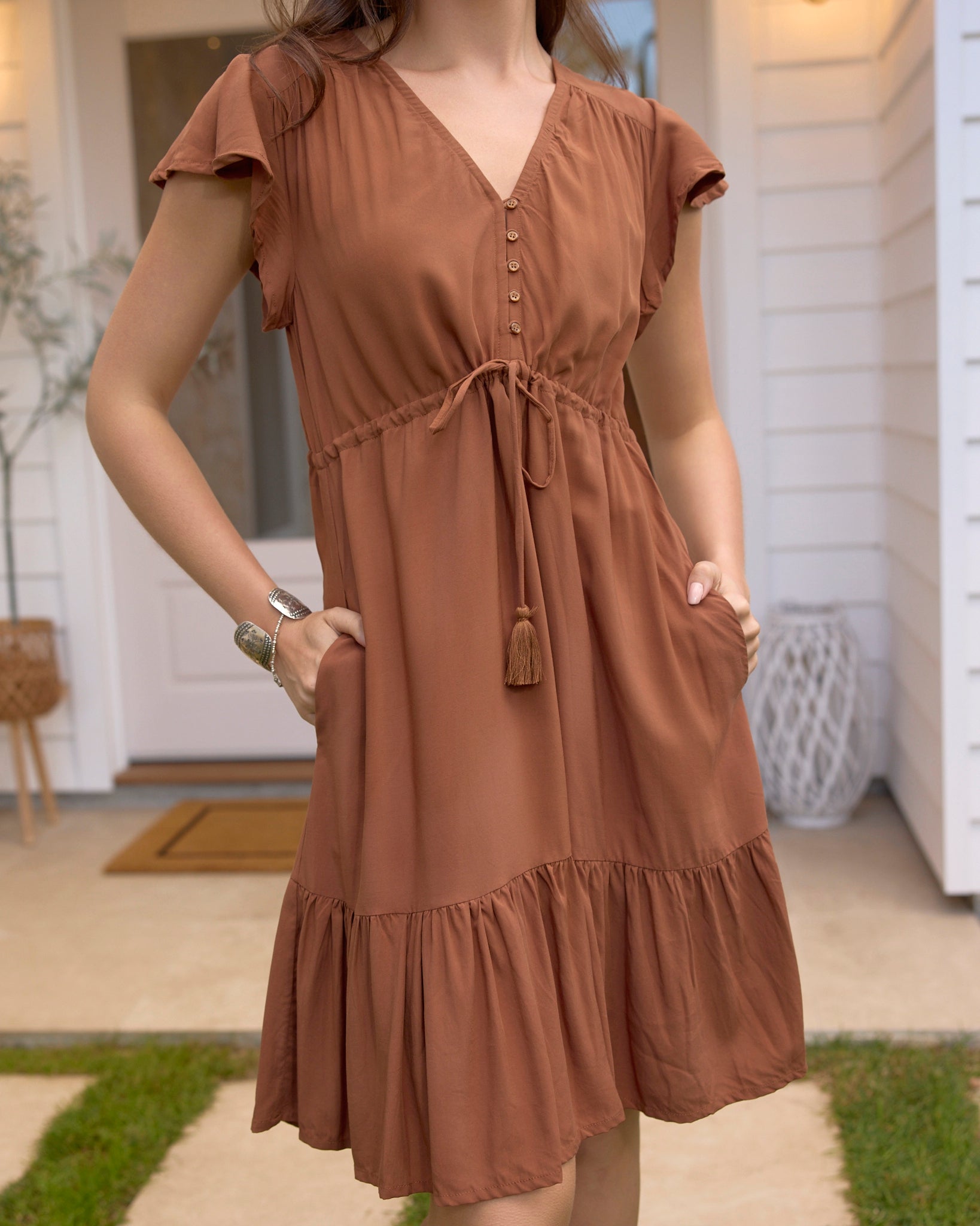 CALI MINI DRESS CHOCOLATE