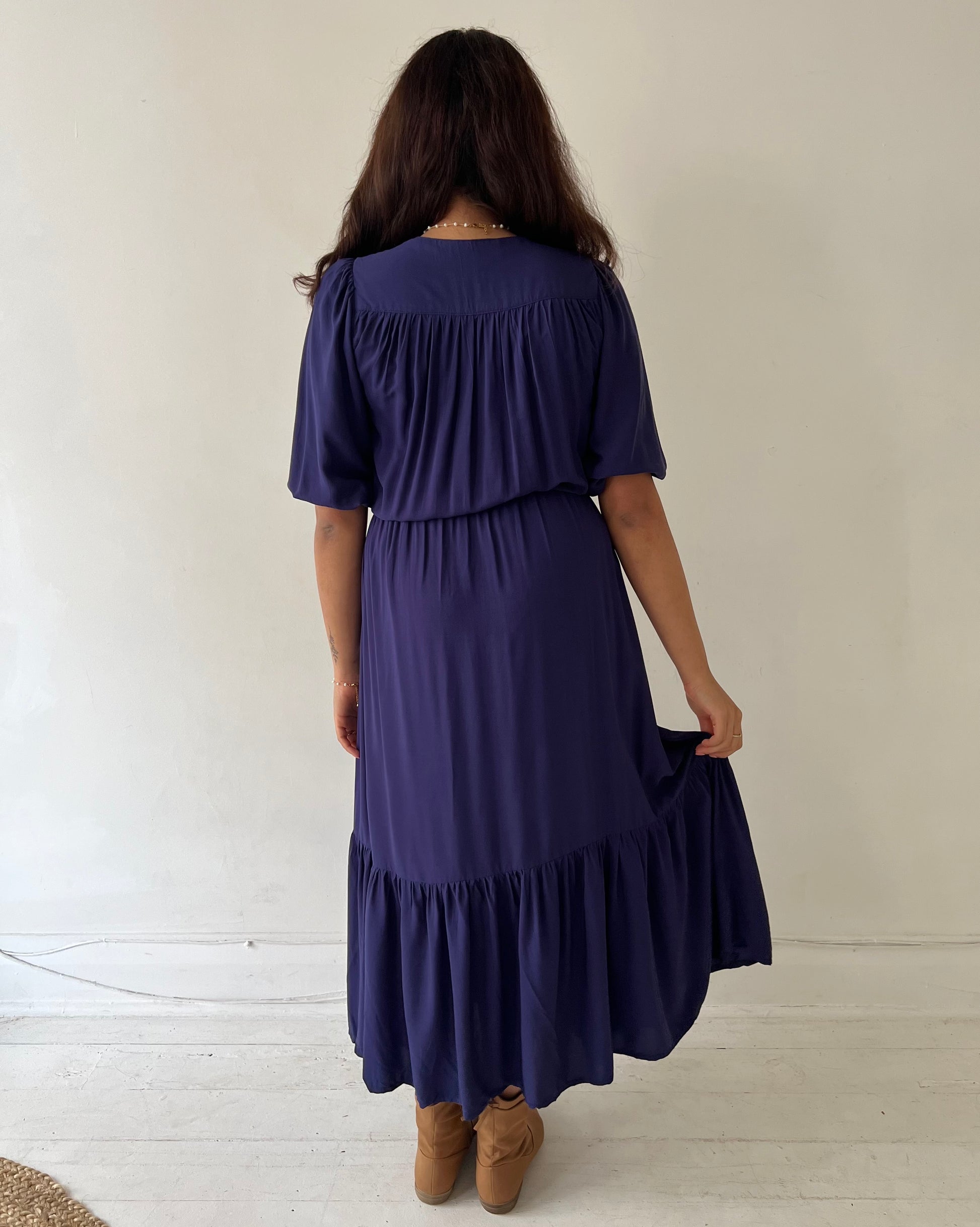 LAWRIE MIDI DRESS NAVY