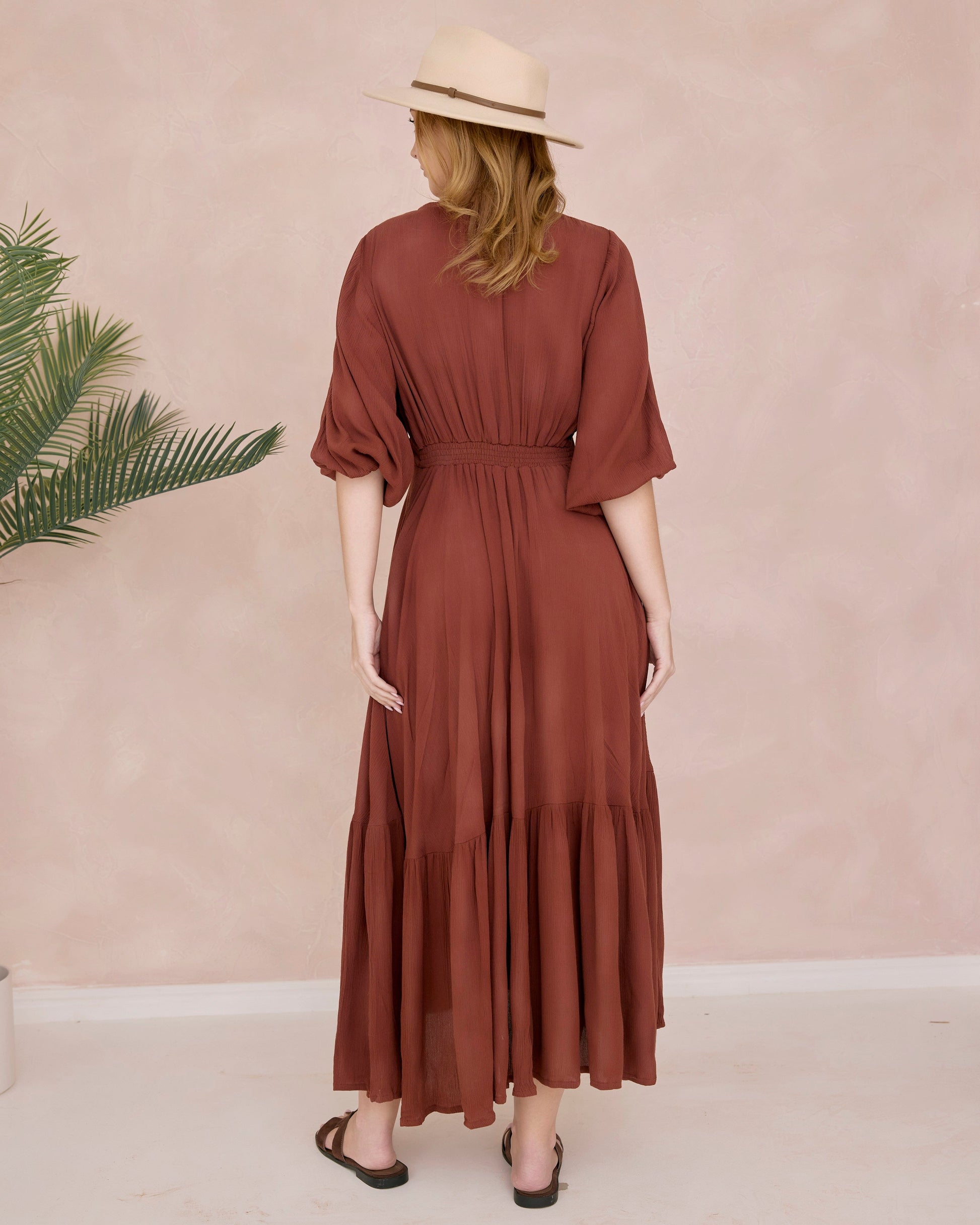OLYMPIA MAXI DRESS MOCHA
