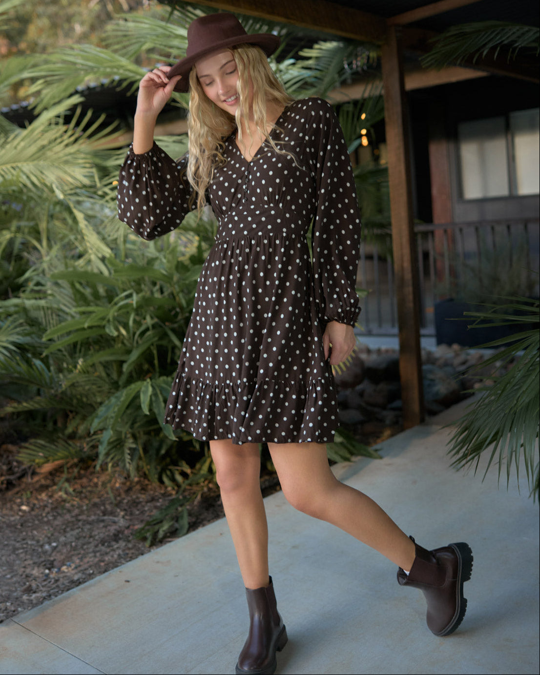 JAYA MINI DRESS FUDGE