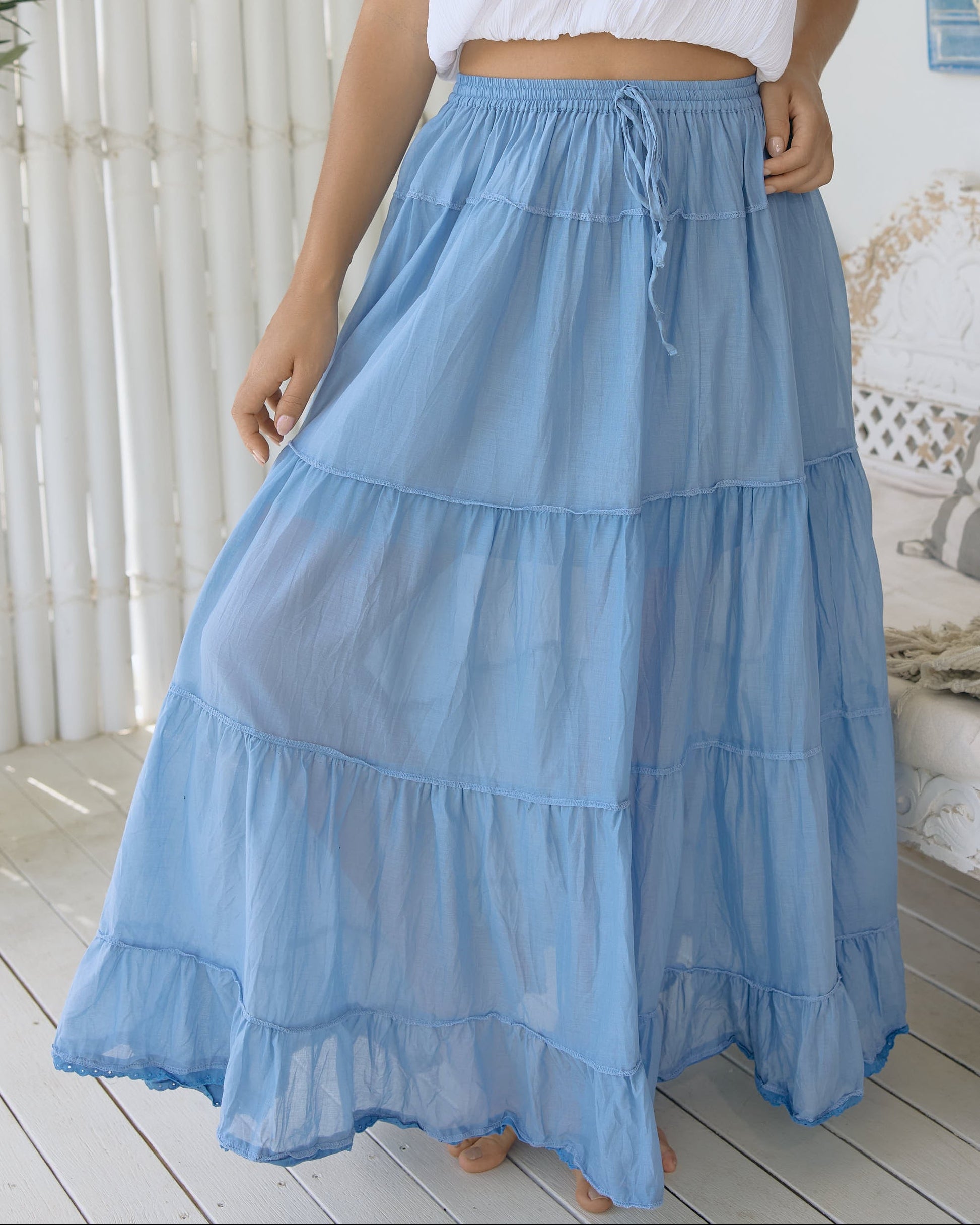 BELLA MAXI SKIRT SKY