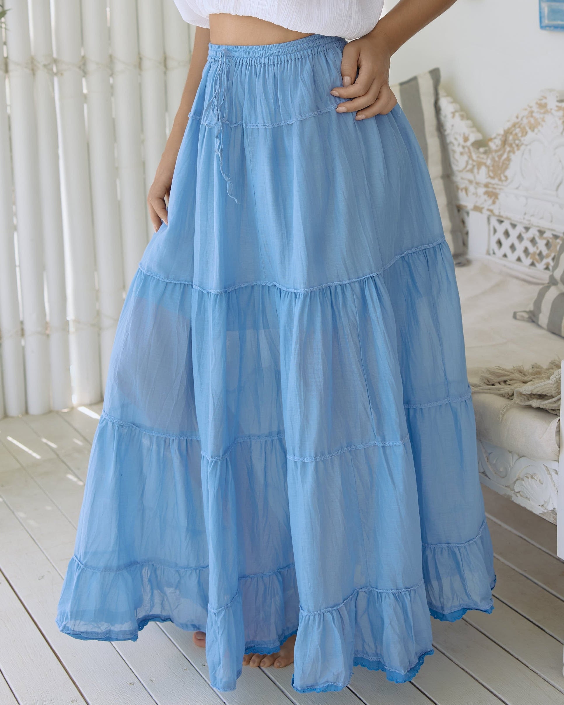 BELLA MAXI SKIRT SKY
