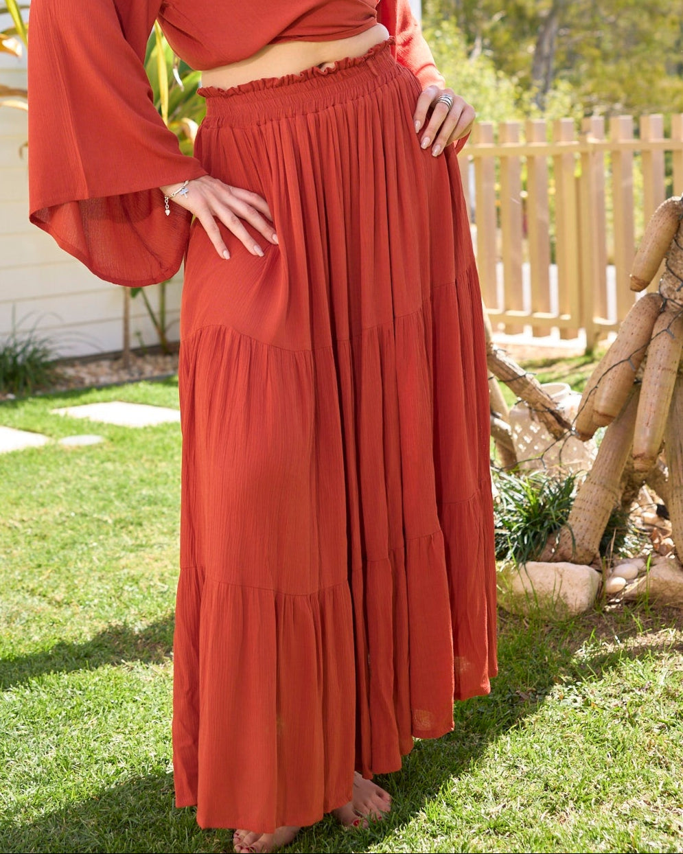 GIGI MAXI SKIRT TERRACOTTA