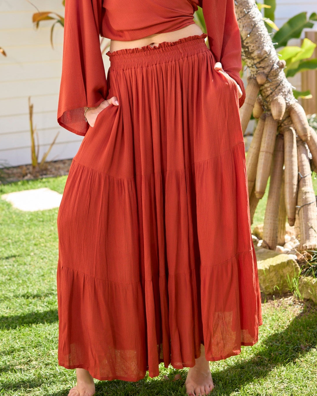 GIGI MAXI SKIRT TERRACOTTA