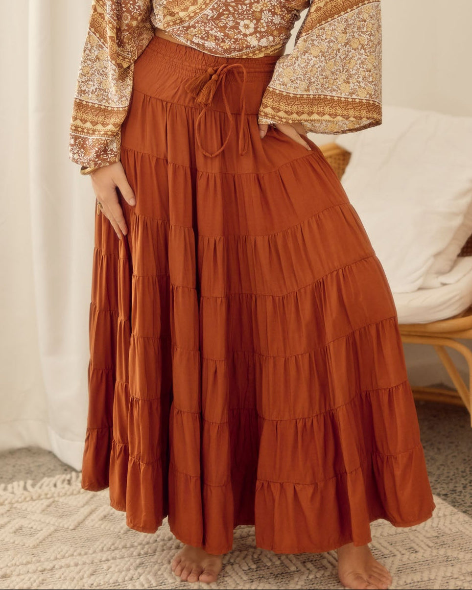 PENNY MAXI SKIRT GINGERBREAD