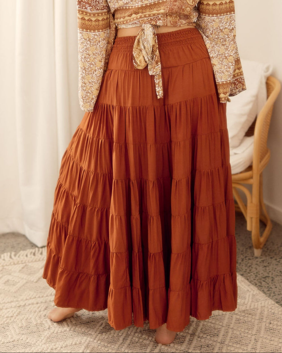 PENNY MAXI SKIRT GINGERBREAD
