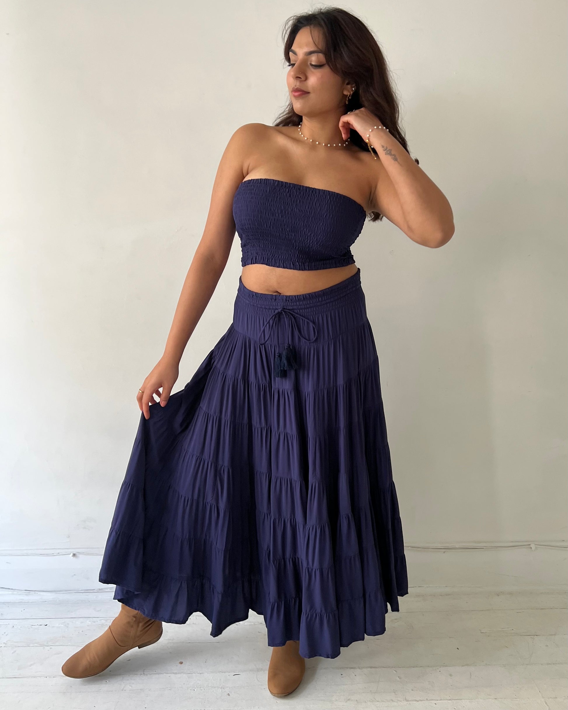 PENNY MAXI SKIRT NAVY