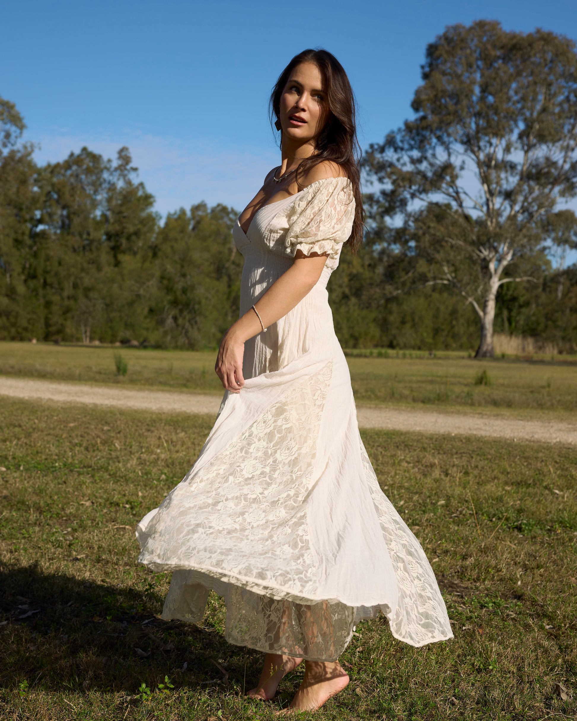 FLORANCE MAXI DRESS VINTAGE CREAM