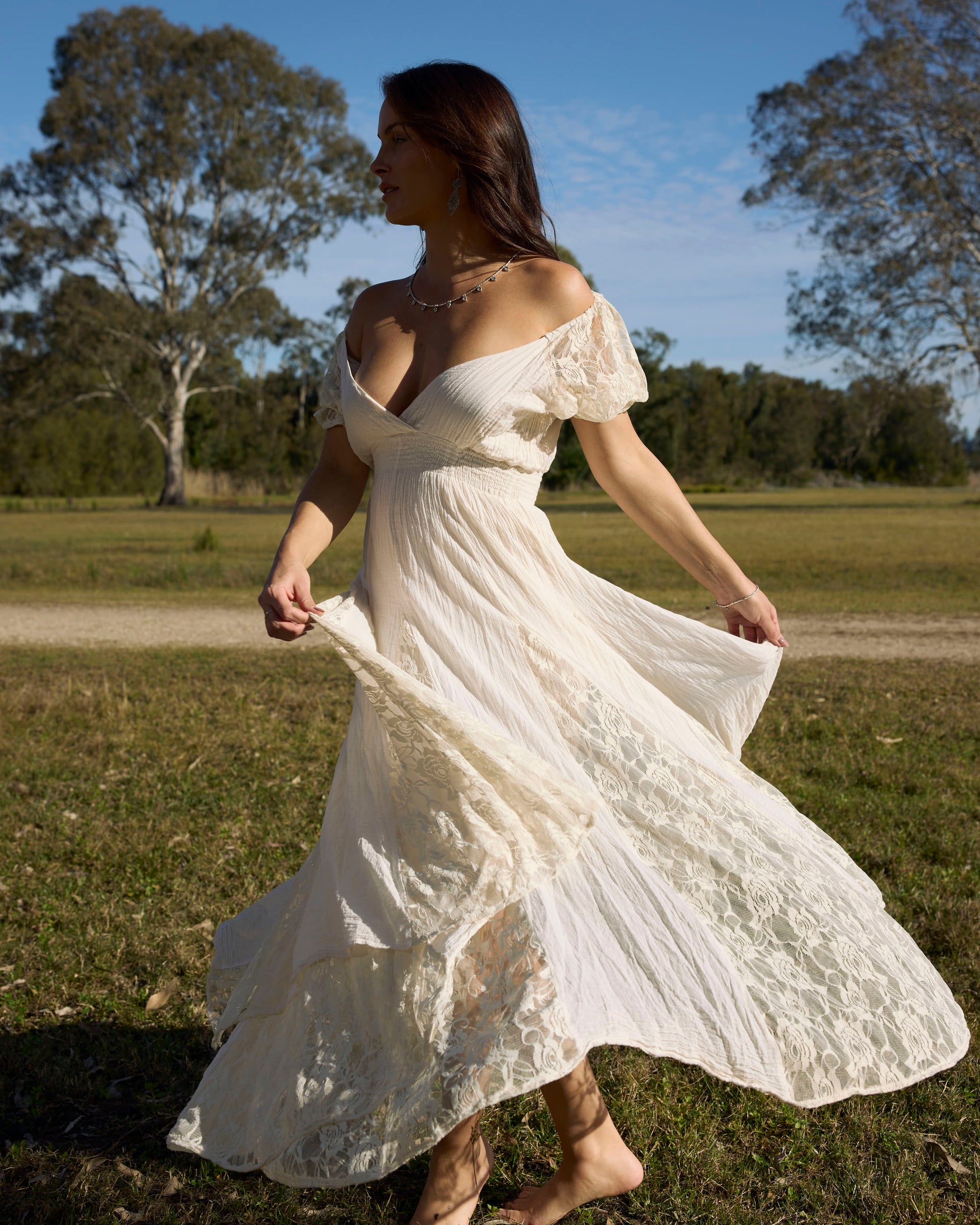 FLORANCE MAXI DRESS VINTAGE CREAM