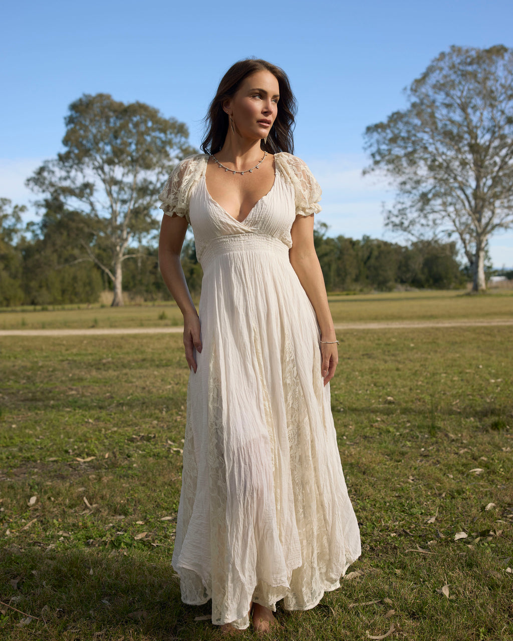 FLORANCE MAXI DRESS VINTAGE CREAM