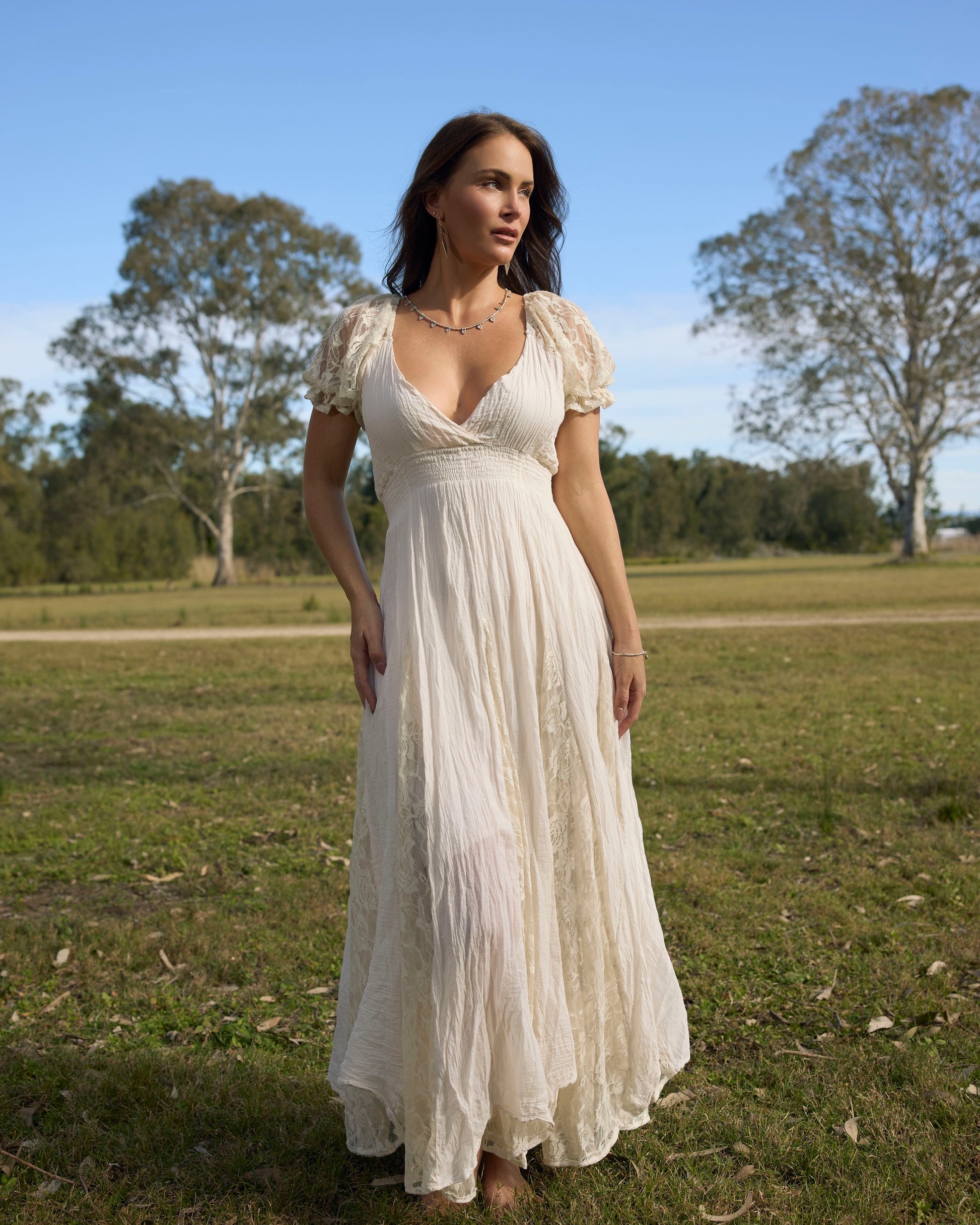 FLORANCE MAXI DRESS VINTAGE CREAM