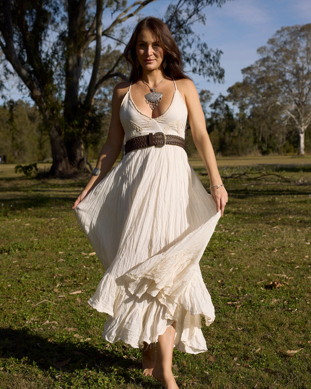 JANIS MIDI DRESS VINTAGE CREAM