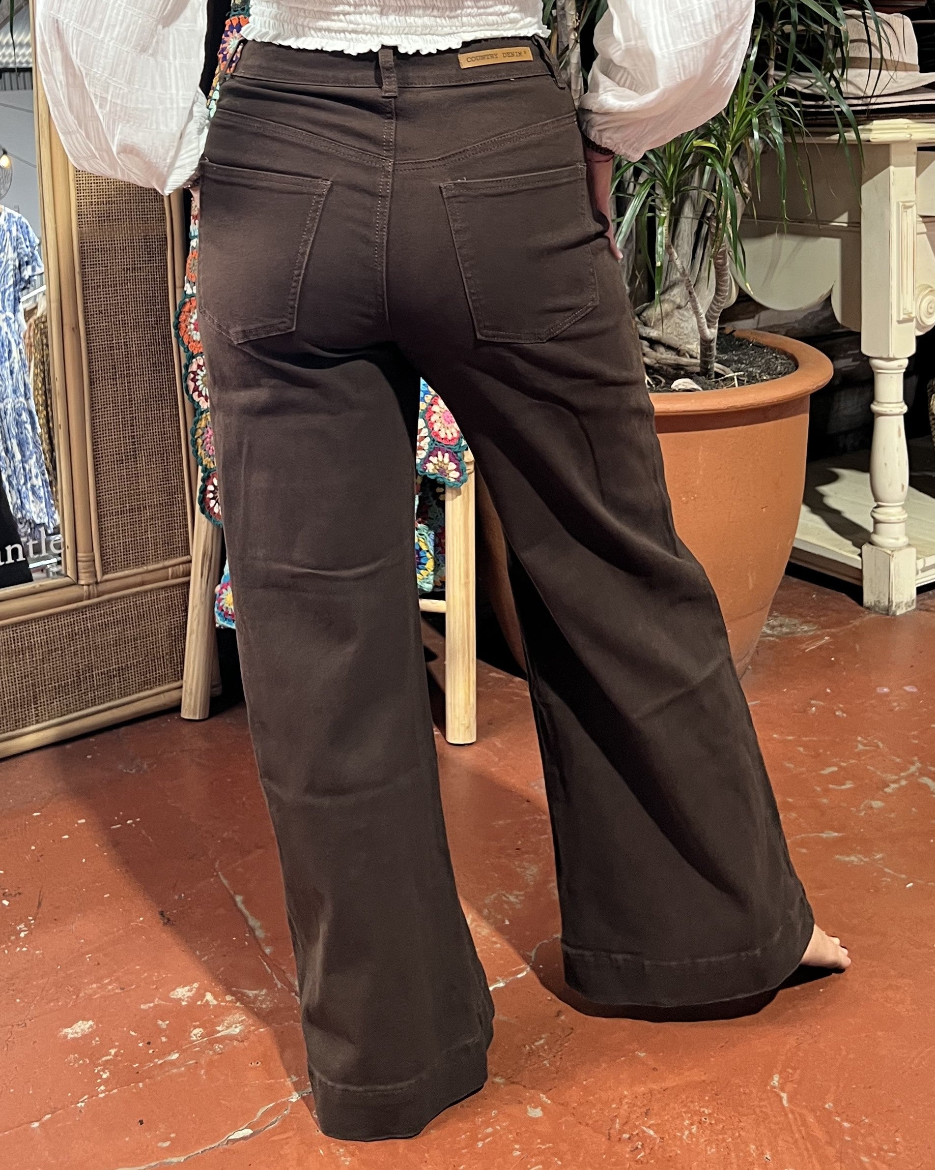 HARMONY DENIM JEANS DARK CHOCOLATE