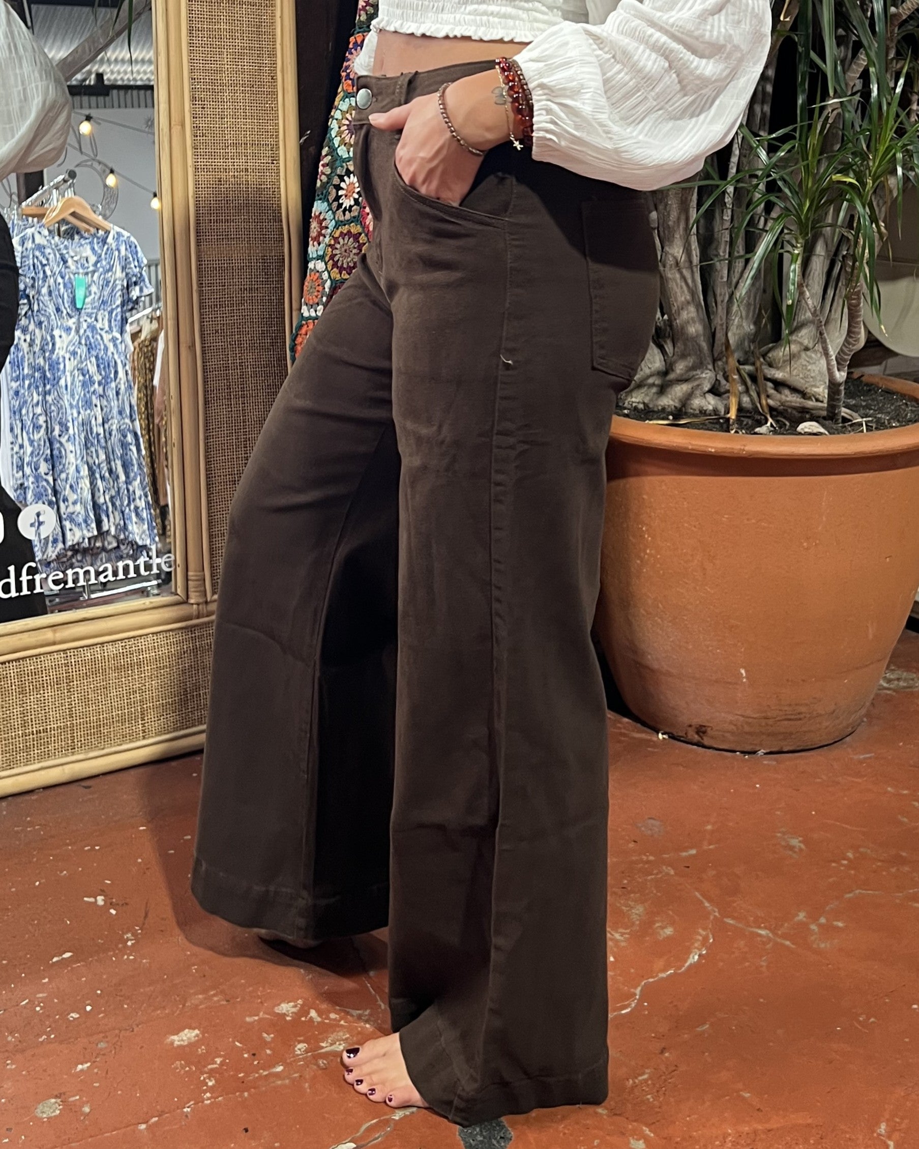 HARMONY DENIM JEANS DARK CHOCOLATE