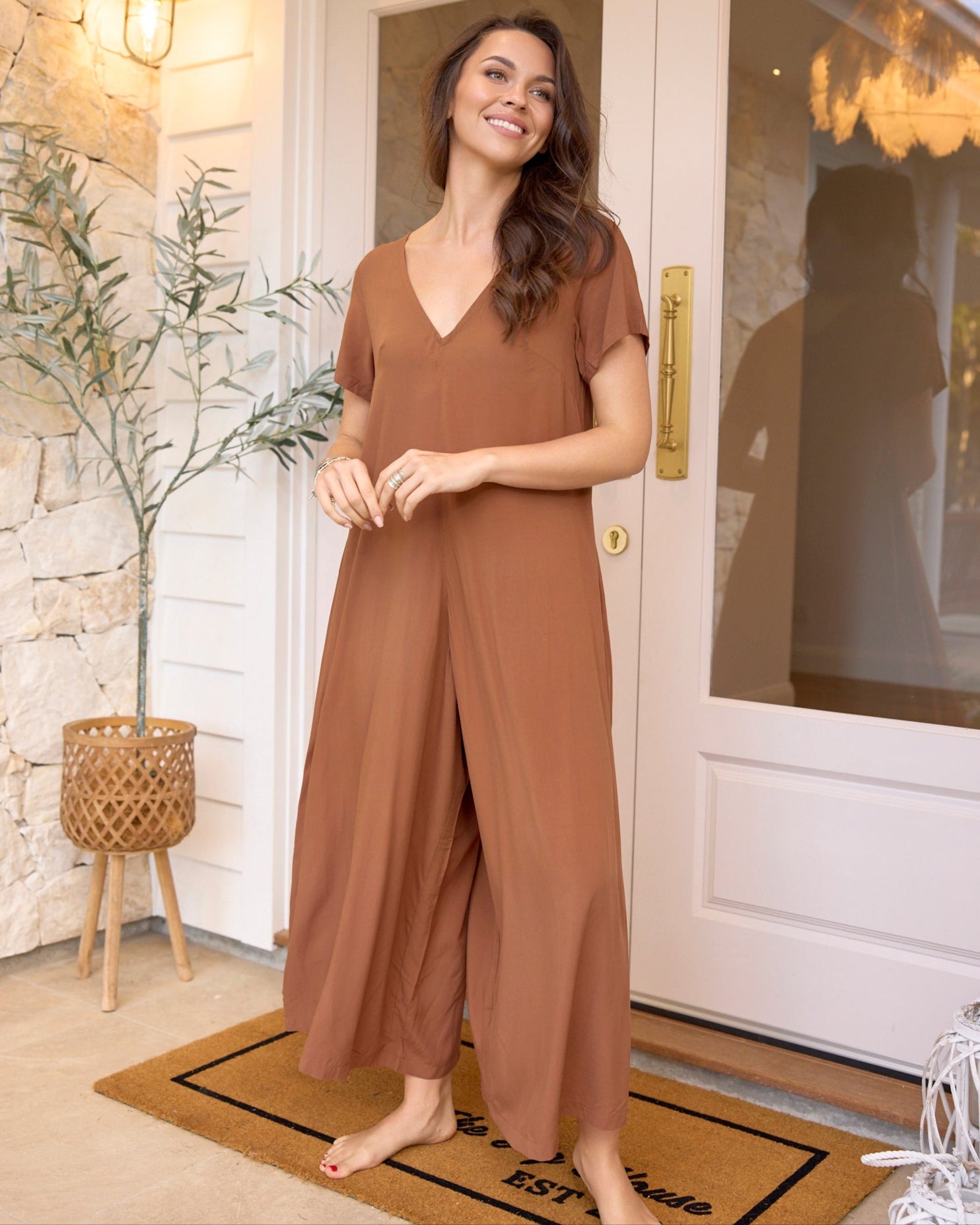 HARLOW JUMPSUIT CHOCOLATE