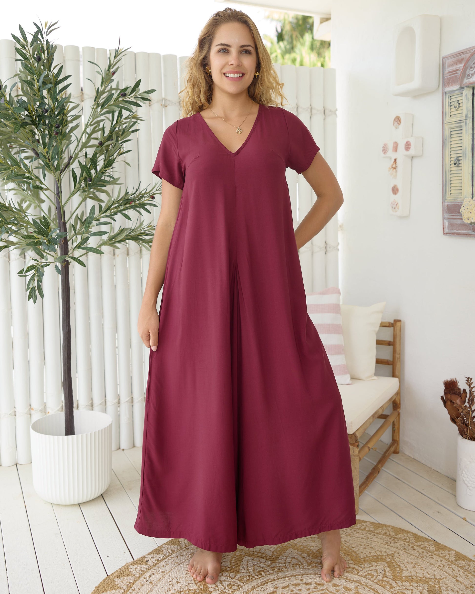 HARLOW JUMPSUIT SANGRIA