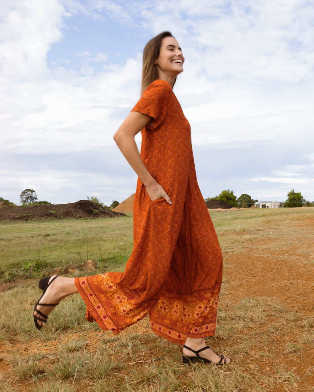 HARLOW JUMPSUIT PUMPKIN SPICE