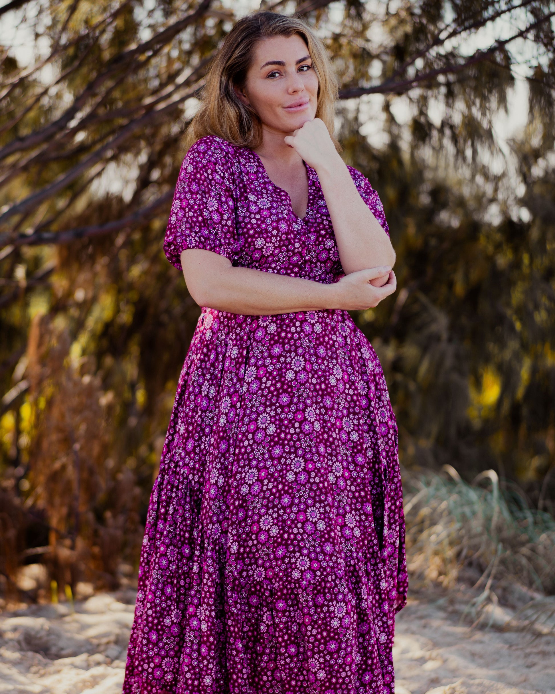 VERA MAXI DRESS BOYSENBERRY