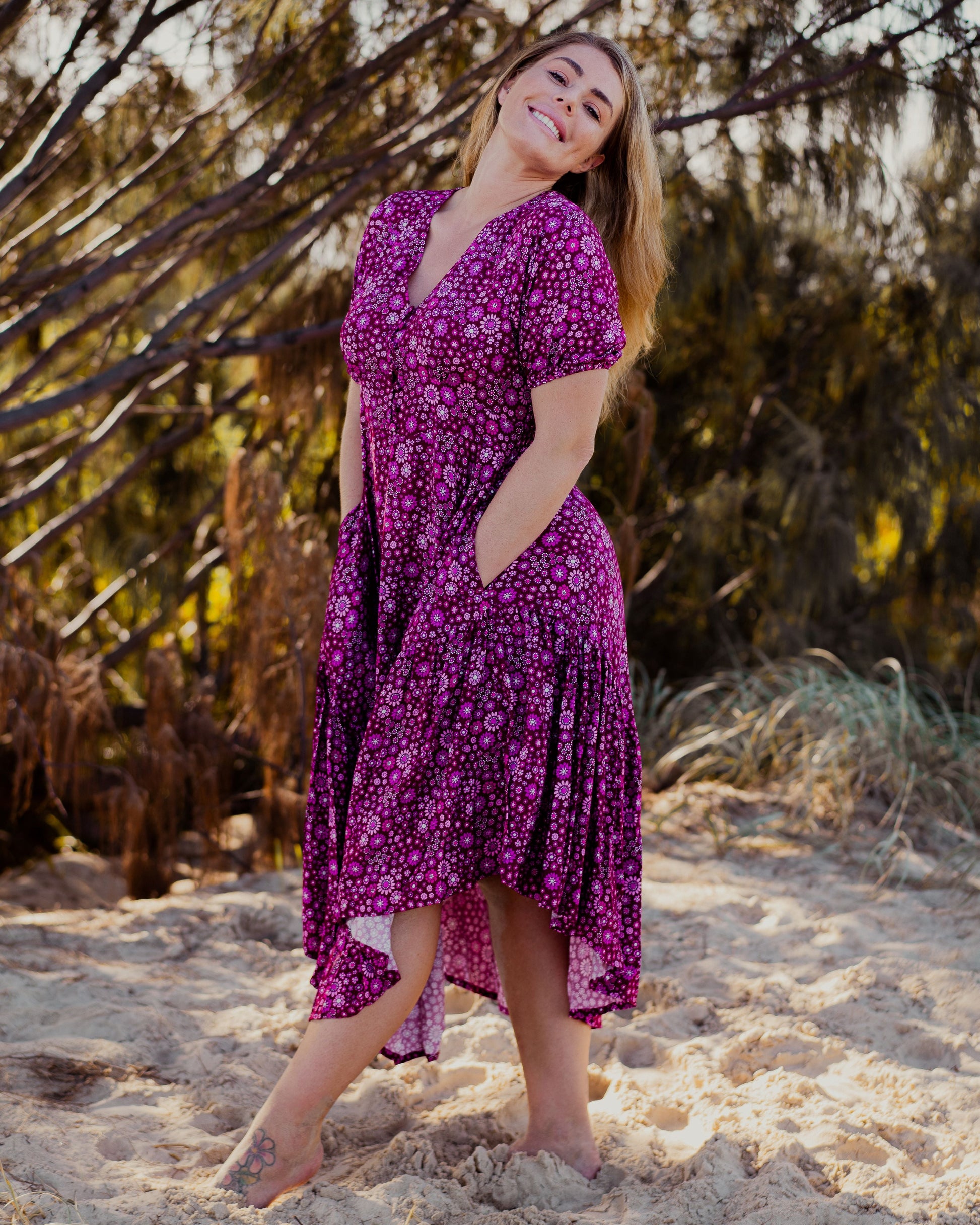 VERA MAXI DRESS BOYSENBERRY