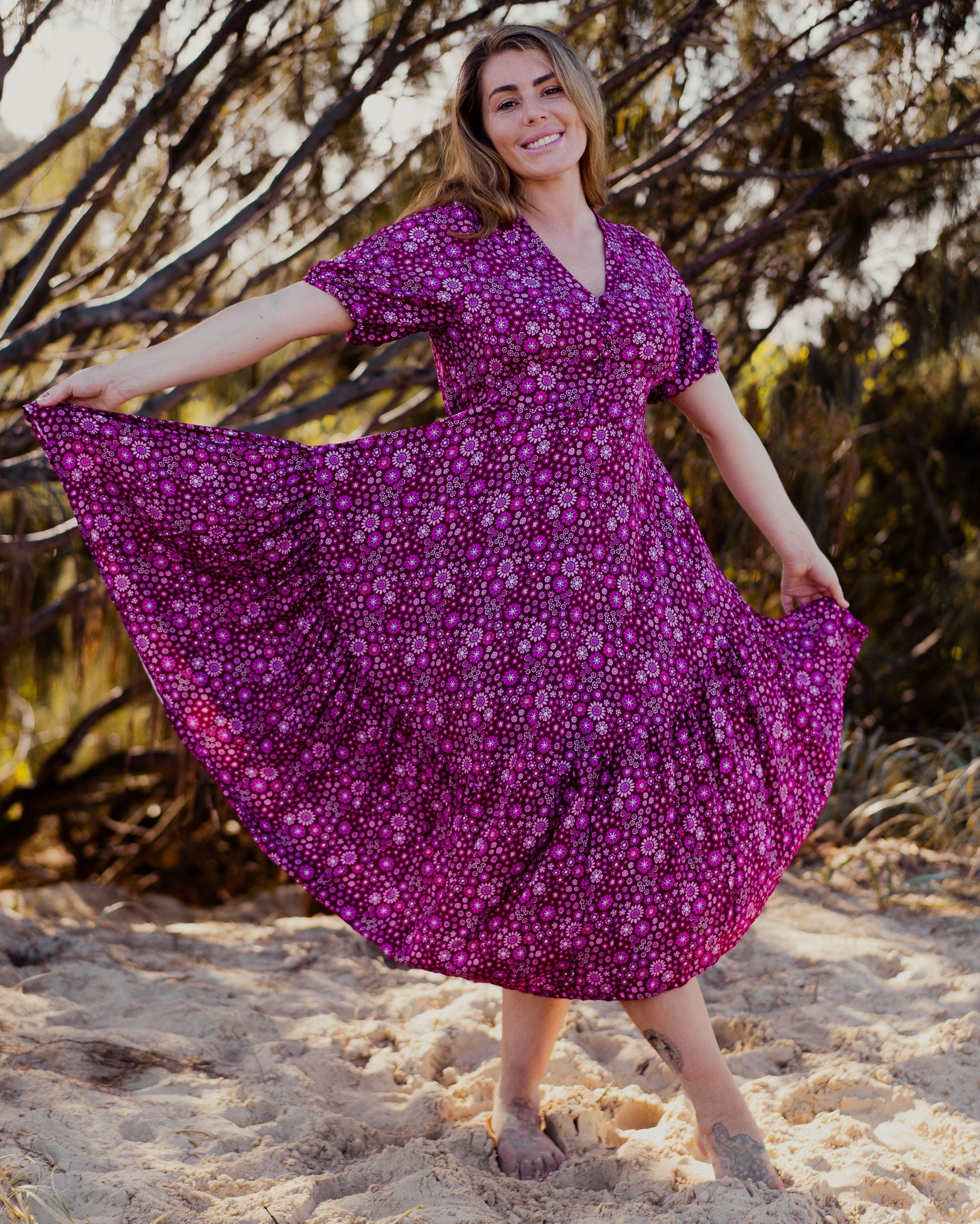 VERA MAXI DRESS BOYSENBERRY