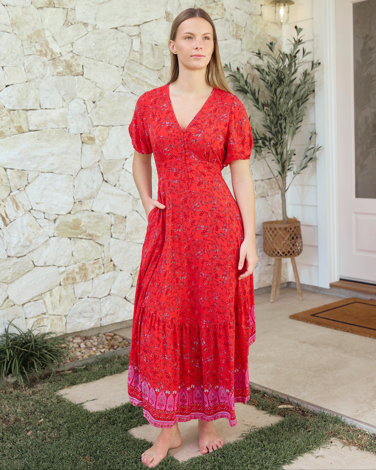 VERA MAXI DRESS SCARLET