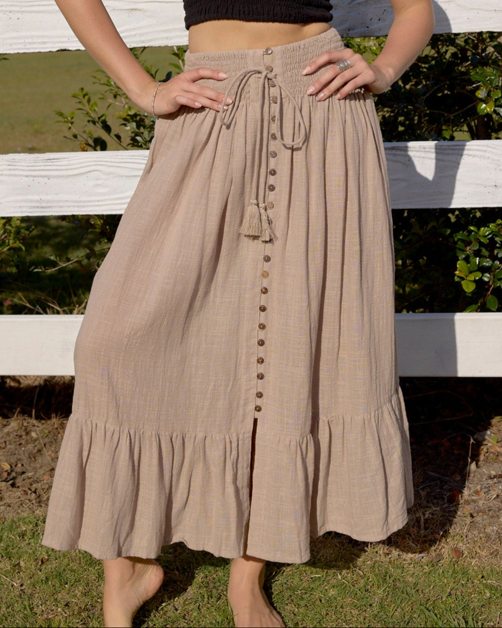 CINDY MAXI SKIRT BEIGE