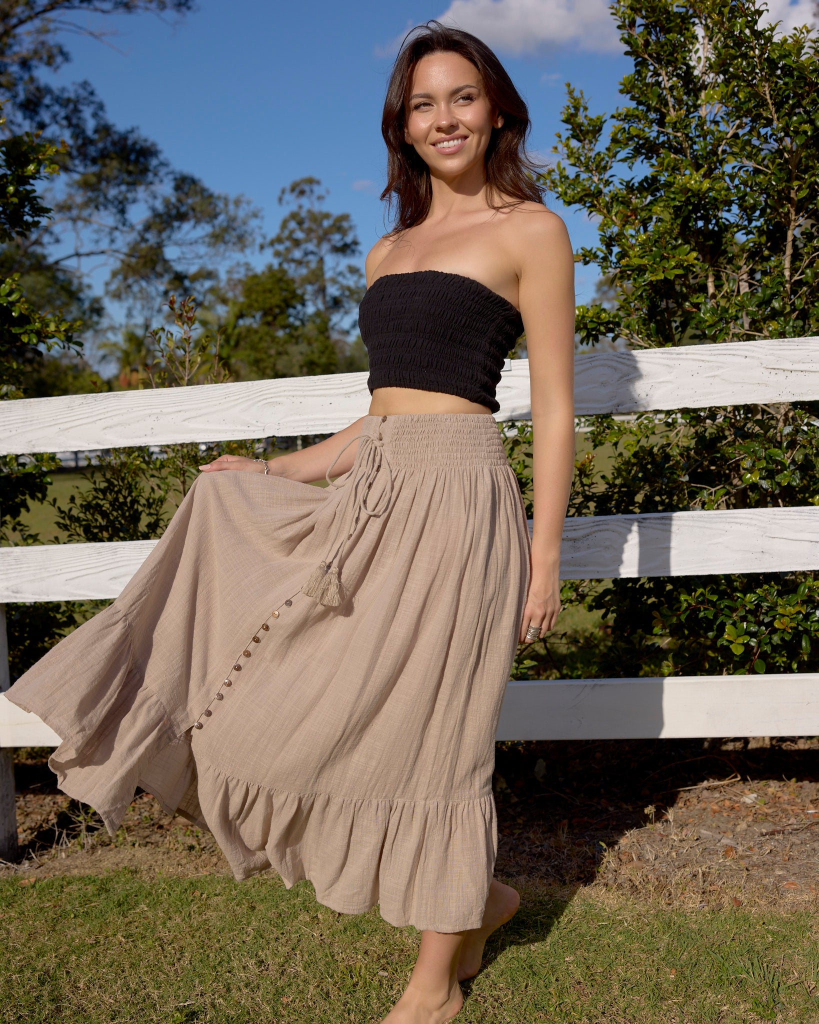 CINDY MAXI SKIRT BEIGE