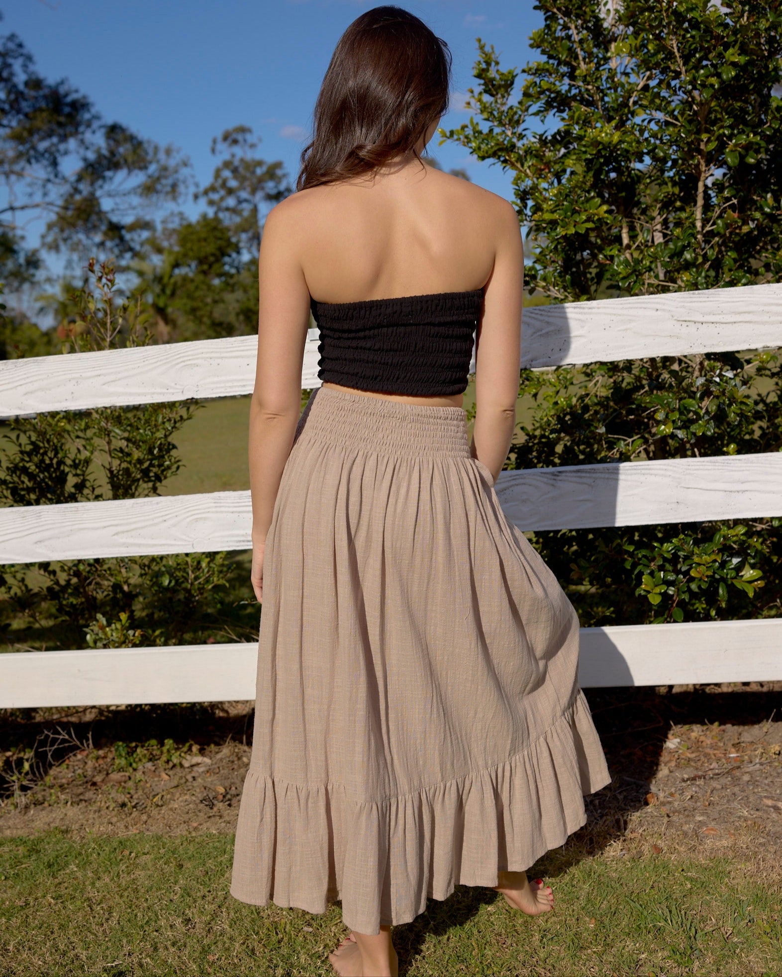 CINDY MAXI SKIRT BEIGE