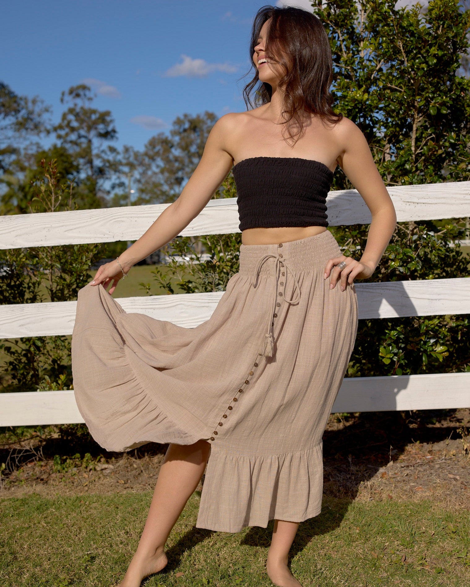 CINDY MAXI SKIRT BEIGE