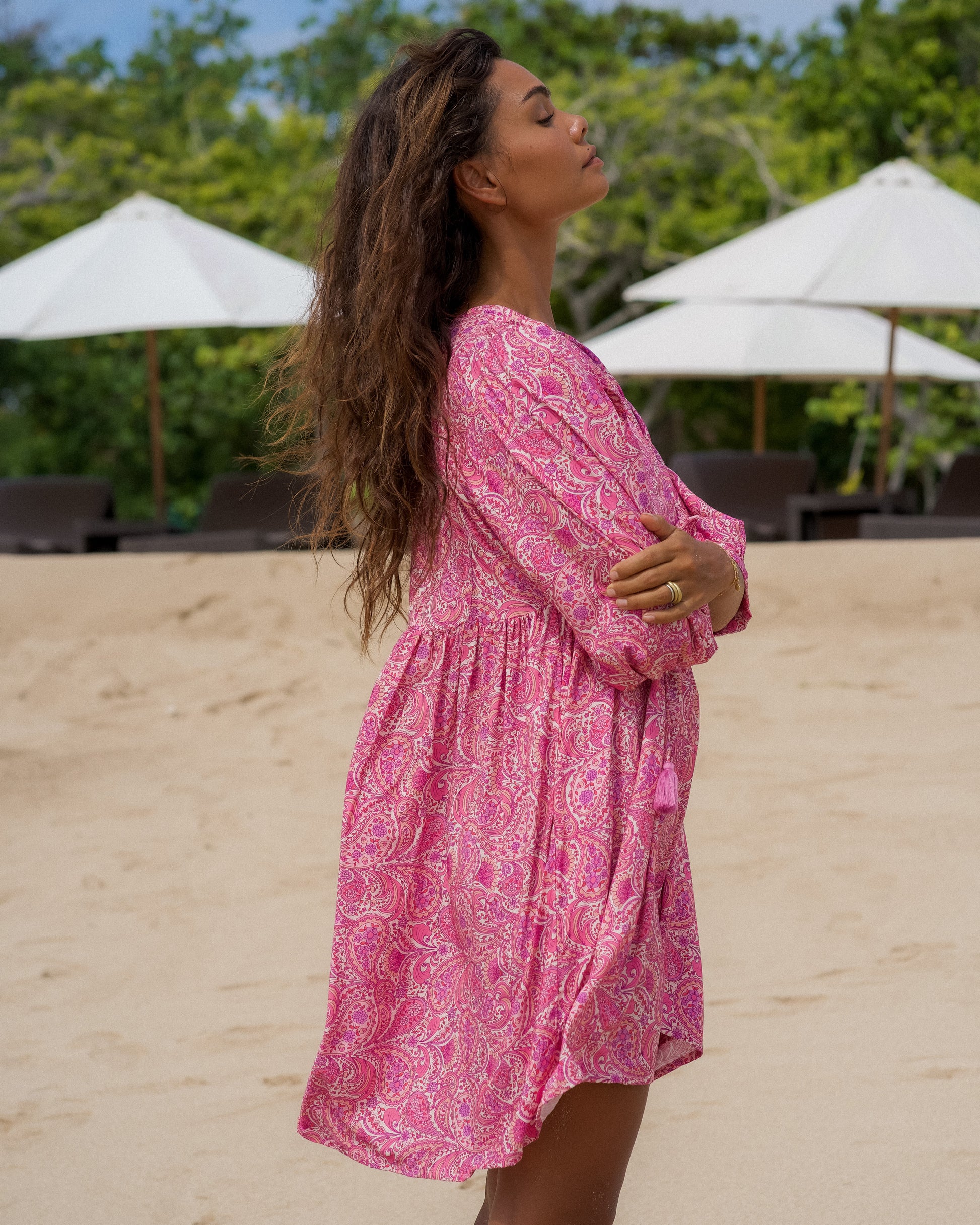 LACI MINI DRESS PEACH FIZZ