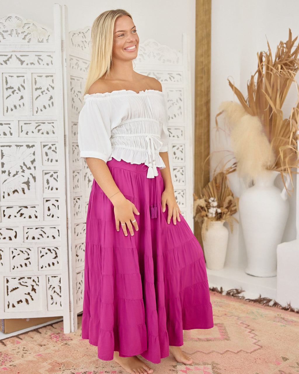 PENNY MAXI SKIRT MAGENTA