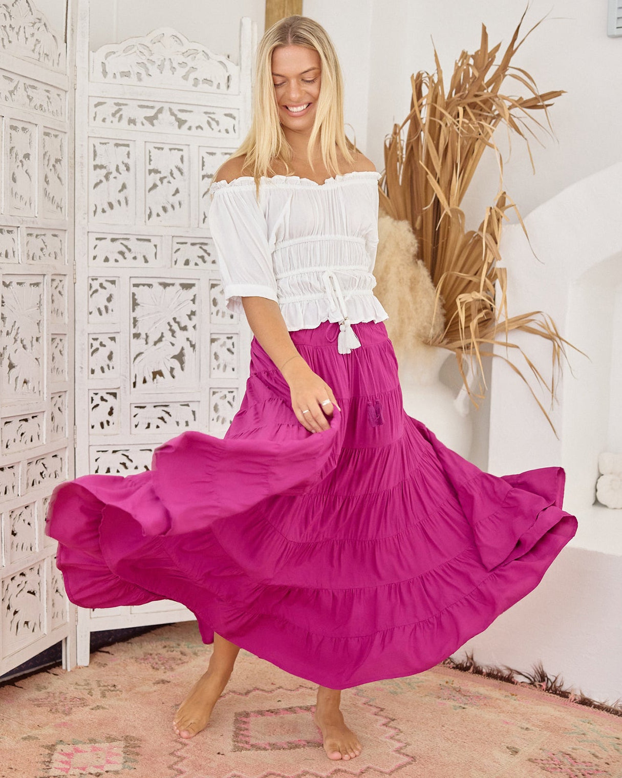 PENNY MAXI SKIRT MAGENTA