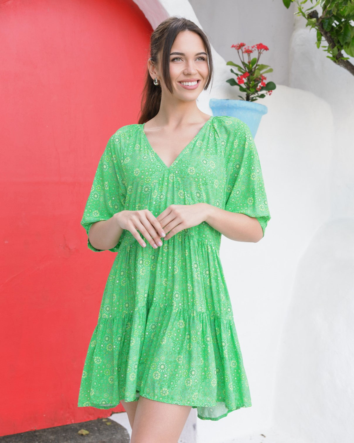 JANE MINI DRESS EVERGREEN