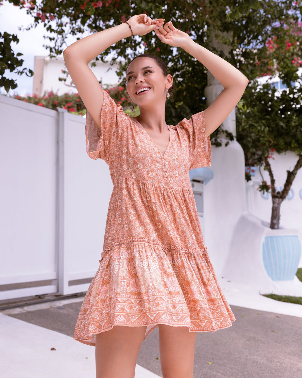 LENA MINI DRESS VINTAGE WHISPER
