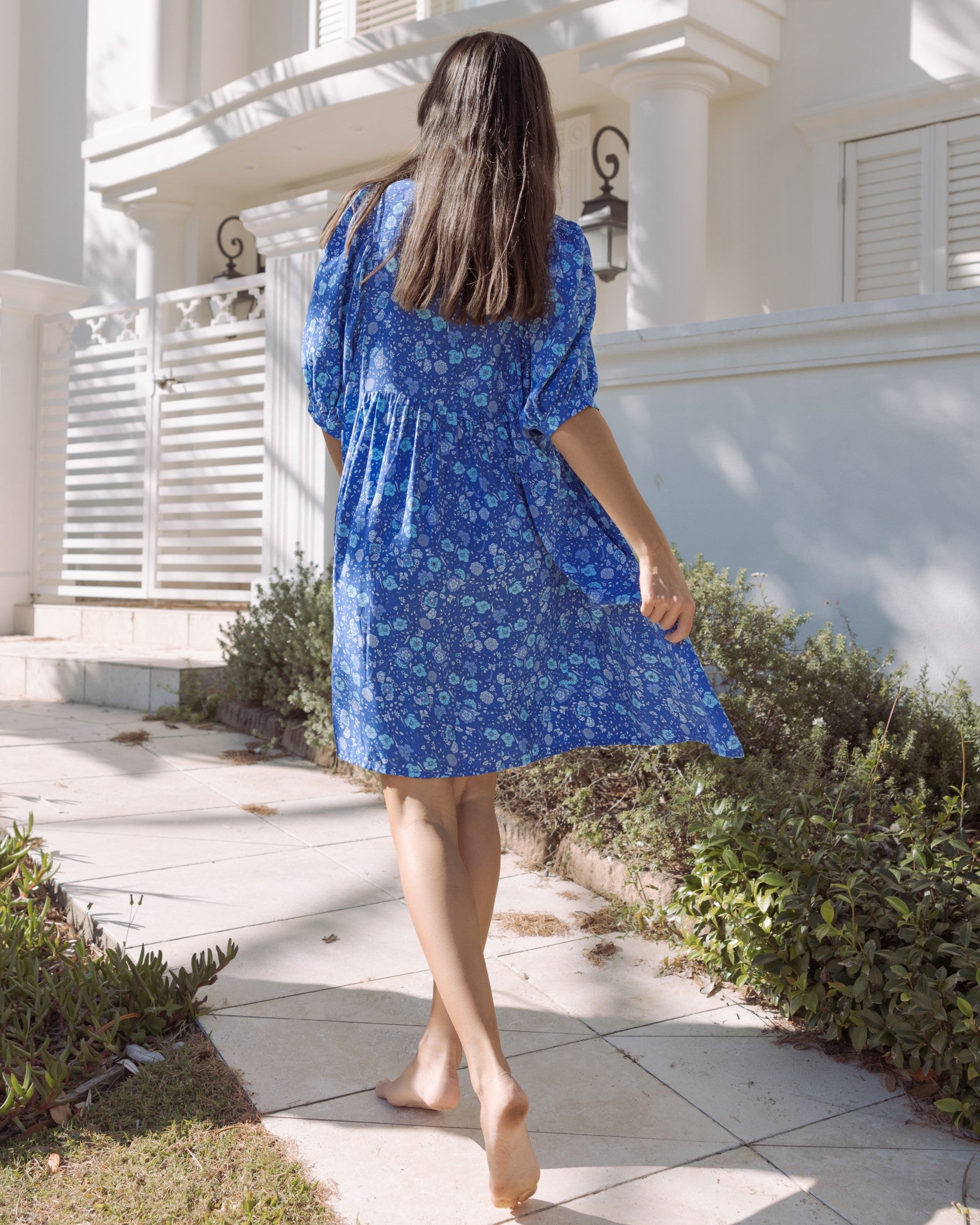 BUTTERFLY MINI DRESS BLUE LAGOON