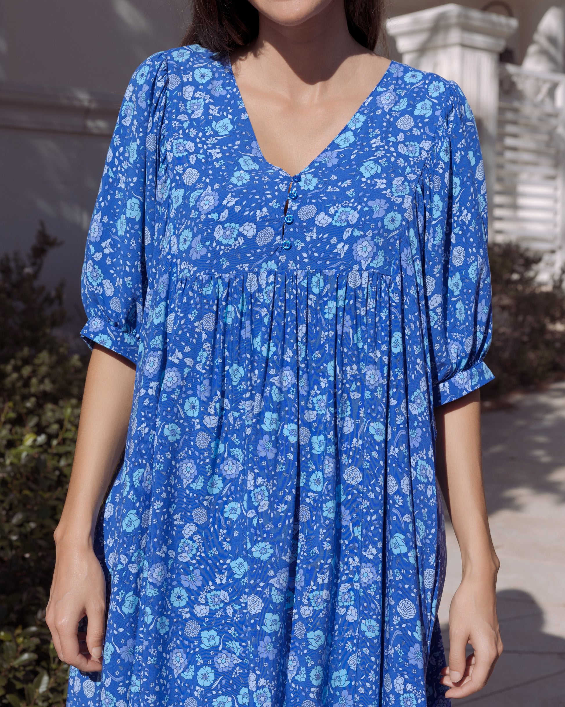 BUTTERFLY MINI DRESS BLUE LAGOON