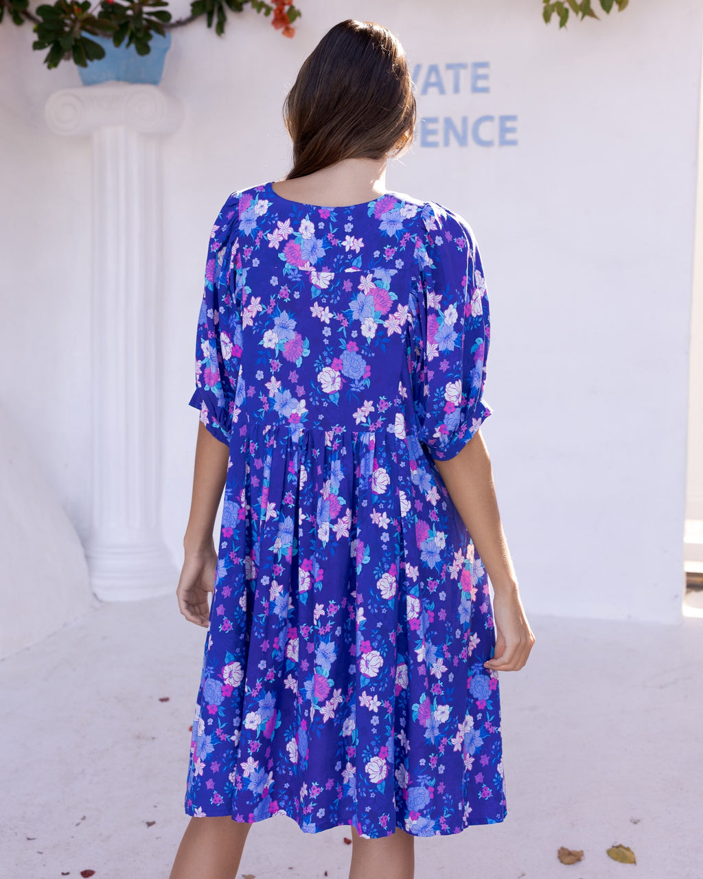 BUTTERFLY MINI DRESS INDIGO BLOOM