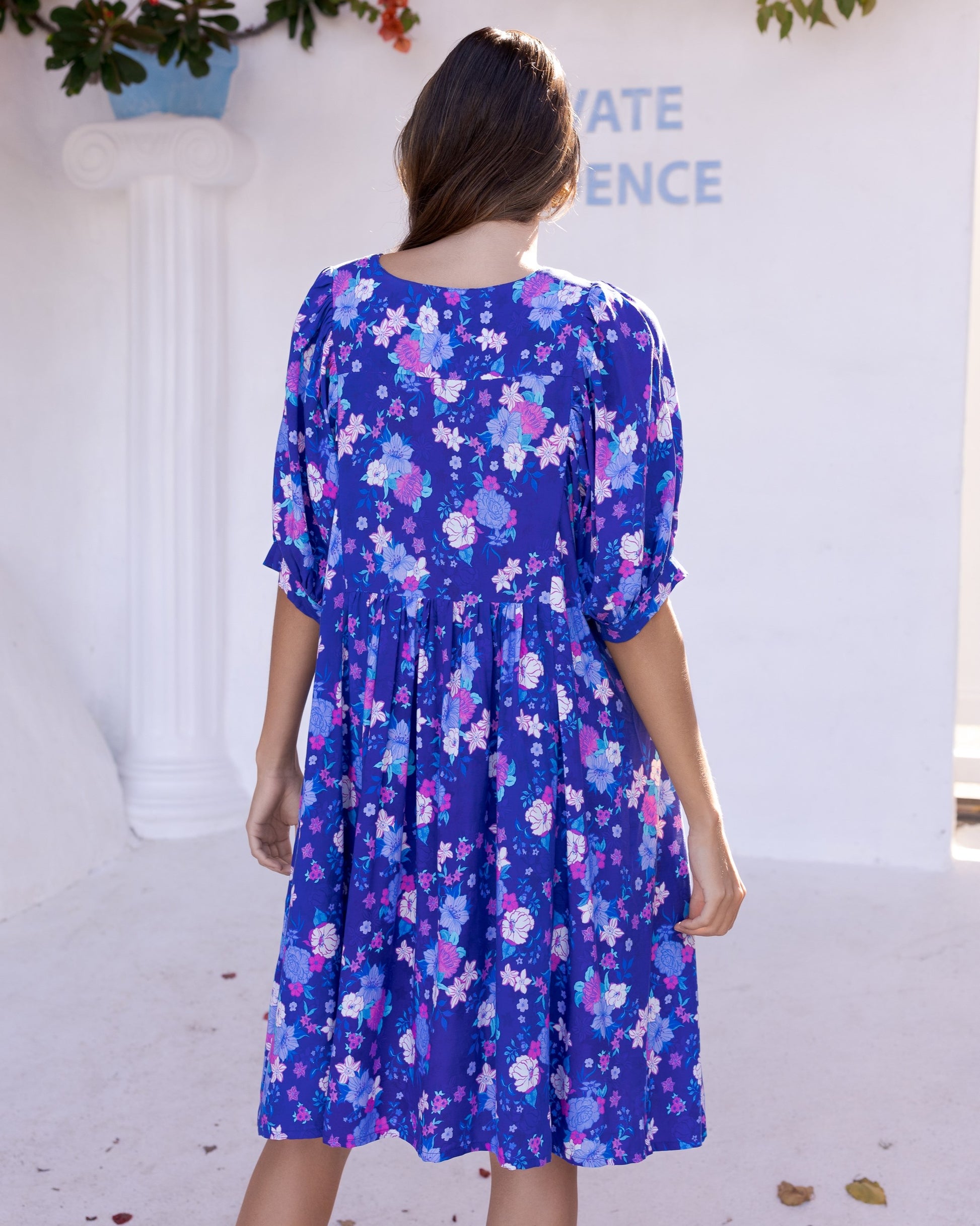 BUTTERFLY MINI DRESS INDIGO BLOOM