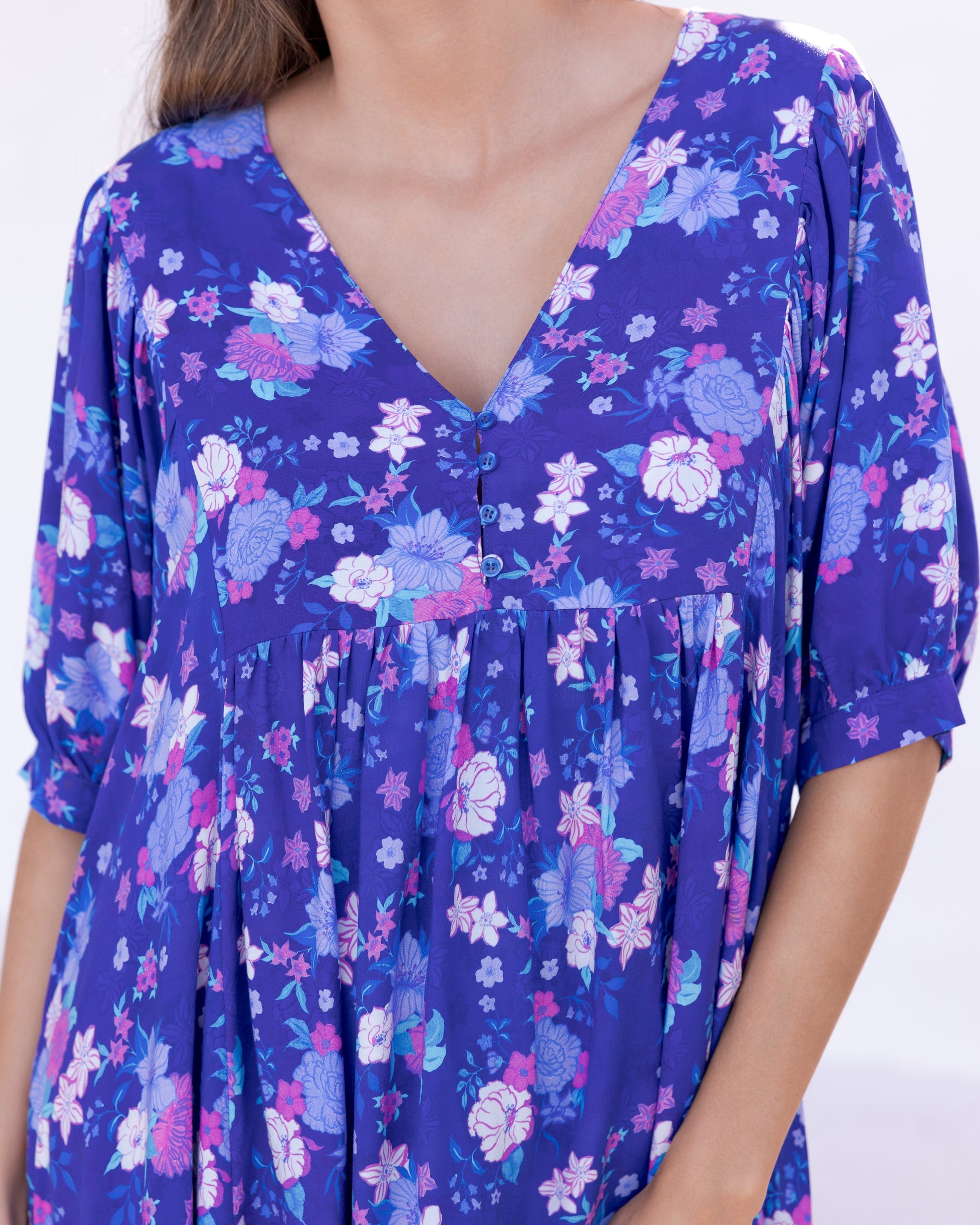 BUTTERFLY MINI DRESS INDIGO BLOOM