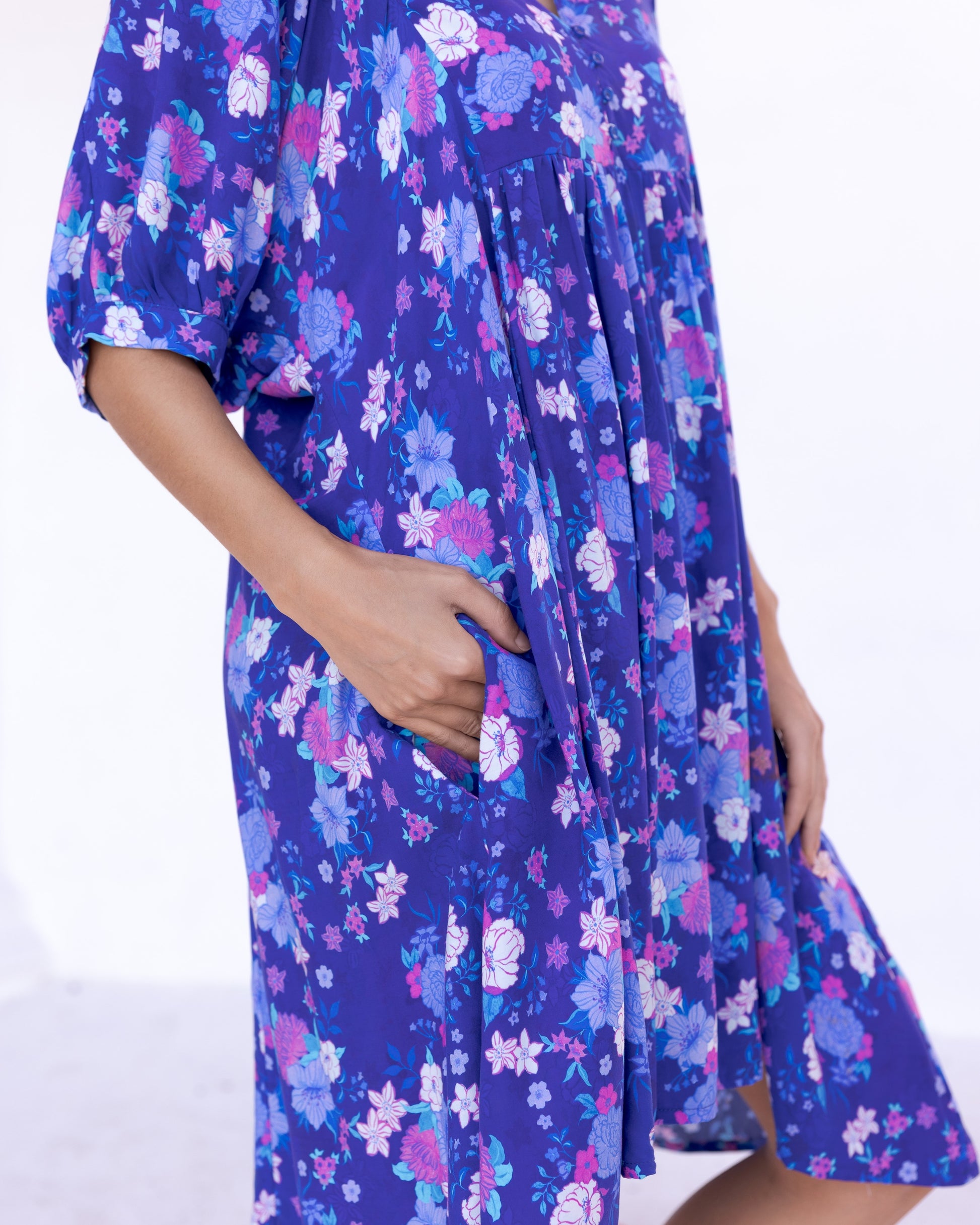 BUTTERFLY MINI DRESS INDIGO BLOOM