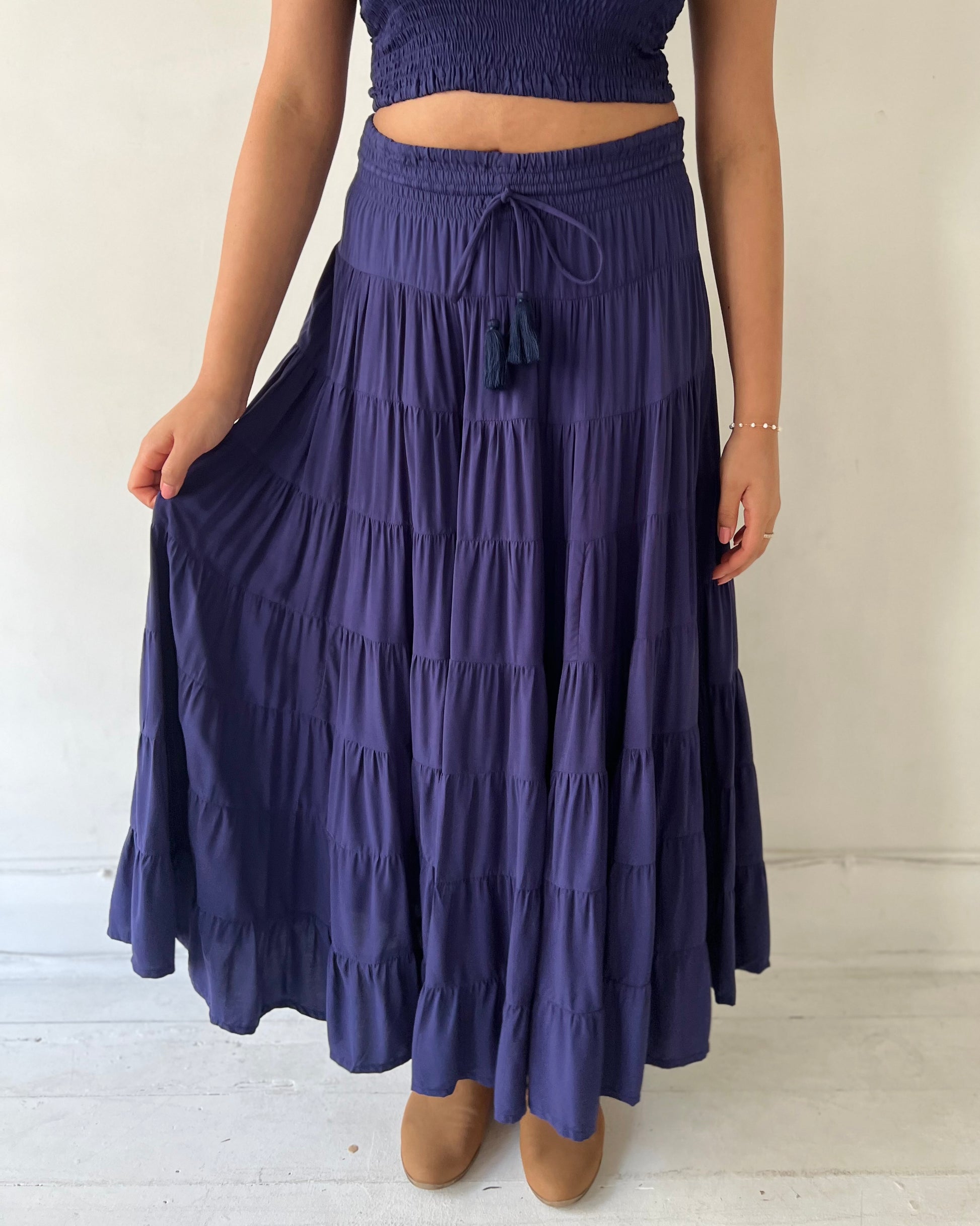 PENNY MAXI SKIRT NAVY
