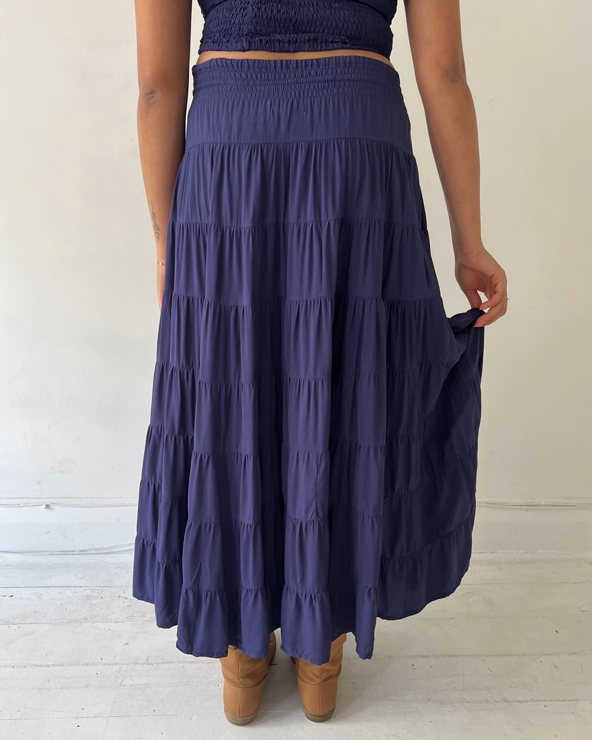 PENNY MAXI SKIRT NAVY