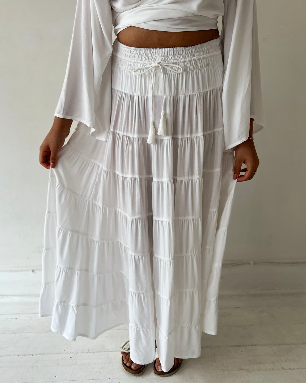 PENNY MAXI SKIRT WHITE