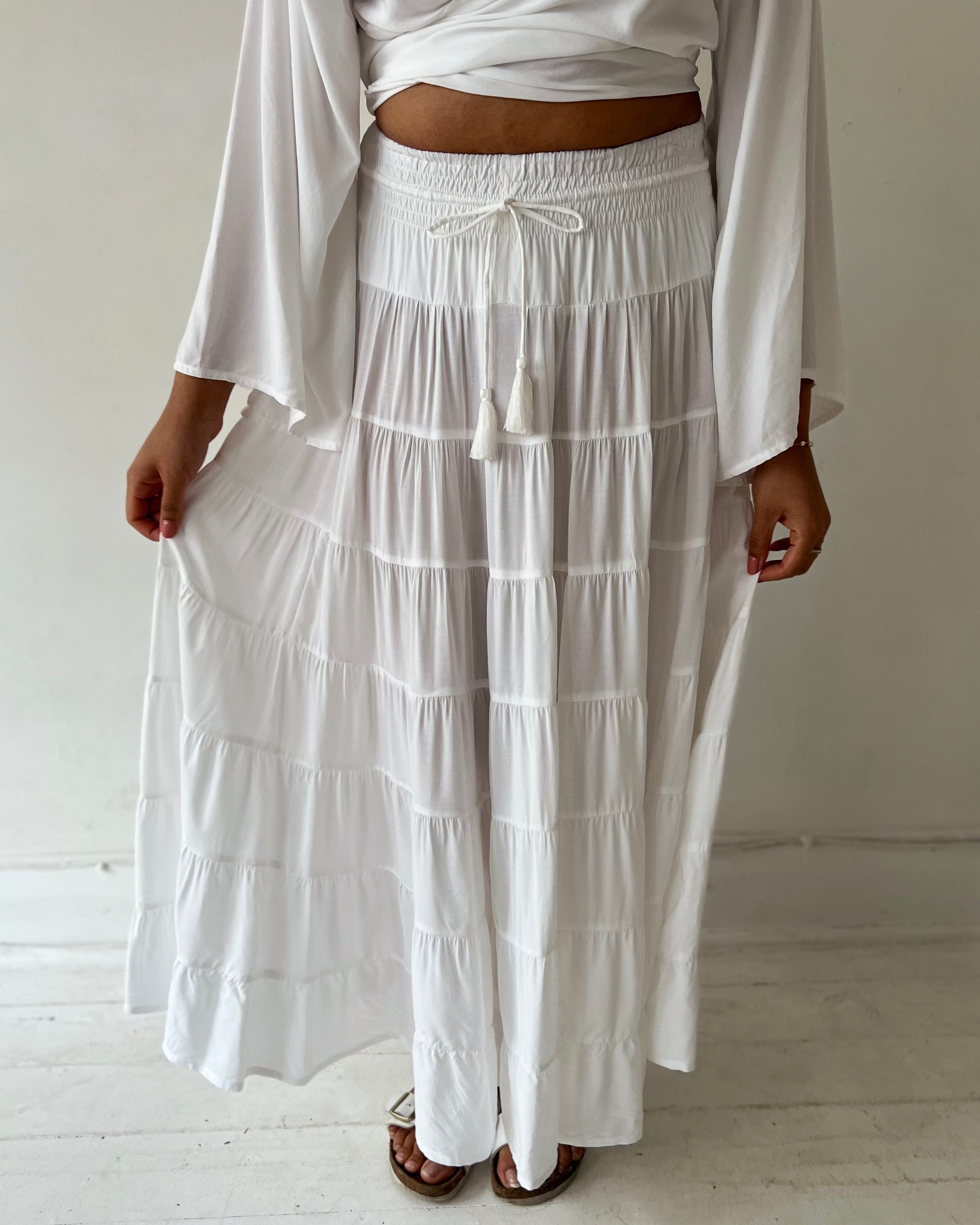 PENNY MAXI SKIRT WHITE
