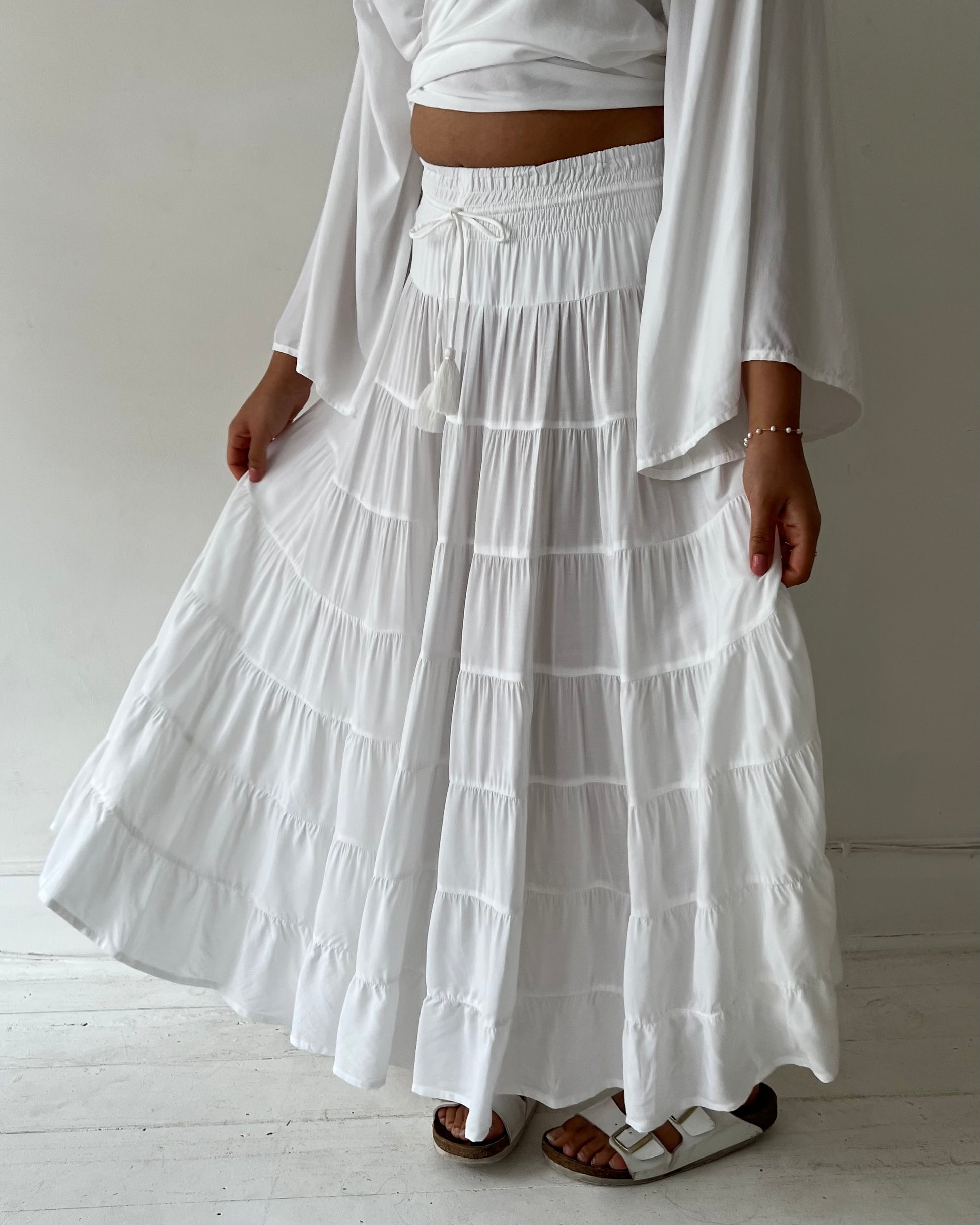 PENNY MAXI SKIRT WHITE